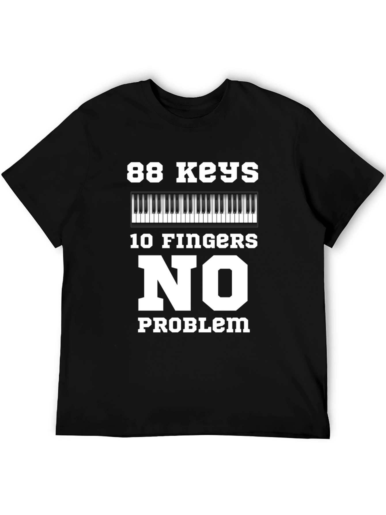 Black 88 Keys 10 Fingers No Problem Graphic Tee view 5