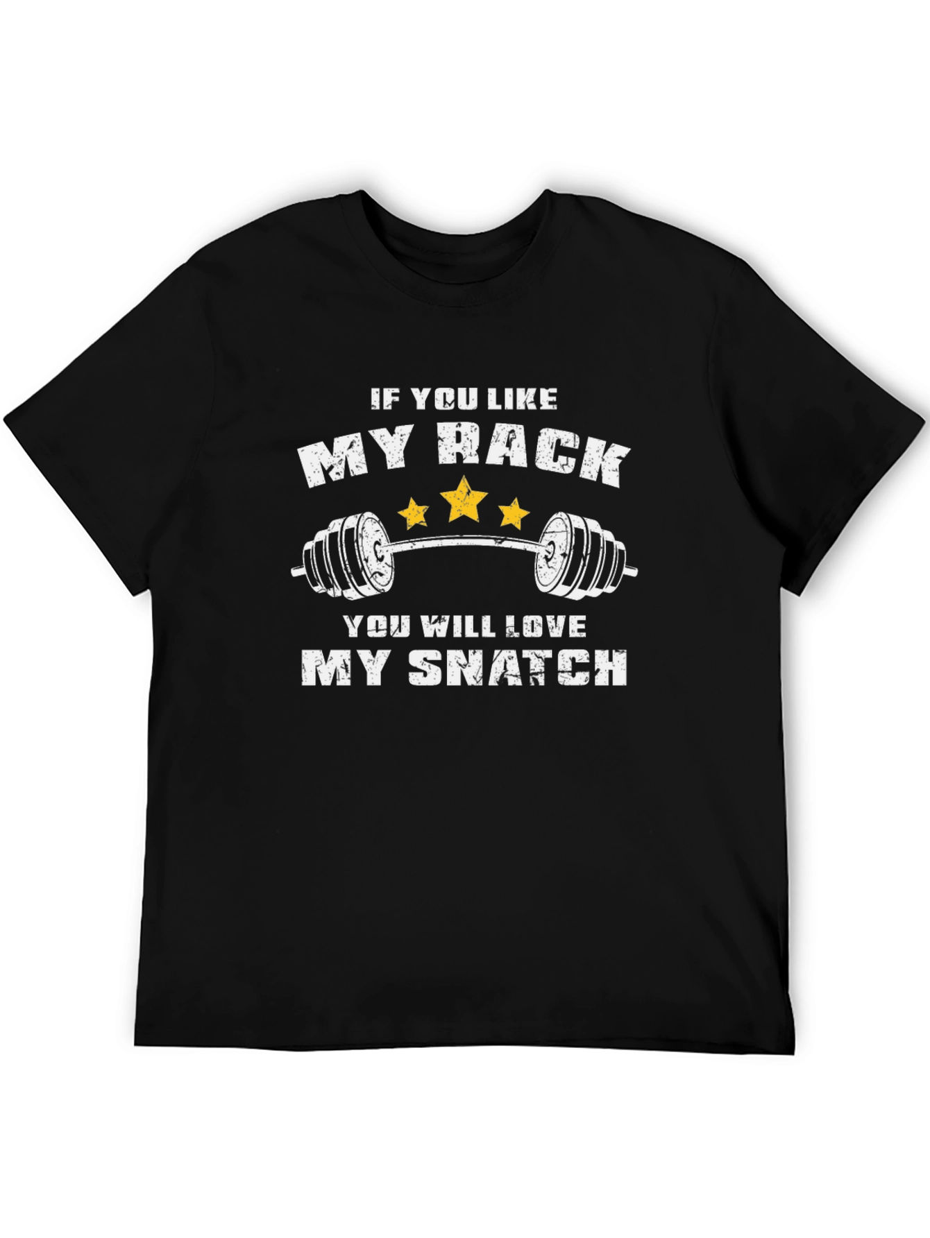 Black Funny Weightlifting T-Shirt - If You Like My Rack view 5