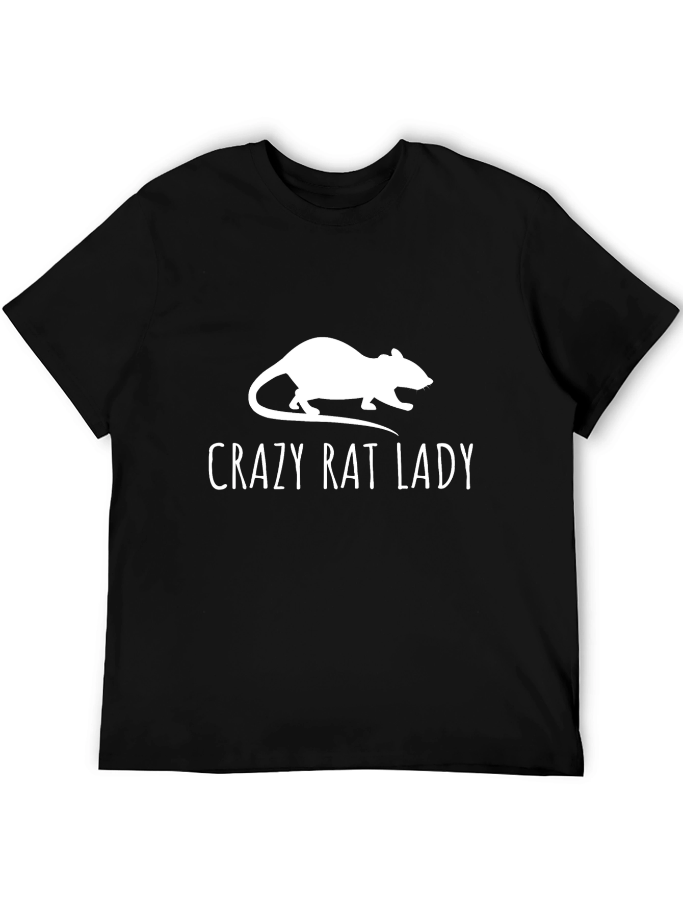Black Crazy Rat Lady T-Shirt - Funny Pet Owner Tee view 5