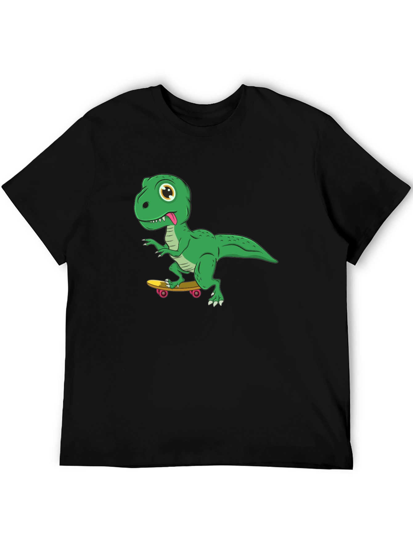 Black Skateboarding Dinosaur Graphic Tee view 5