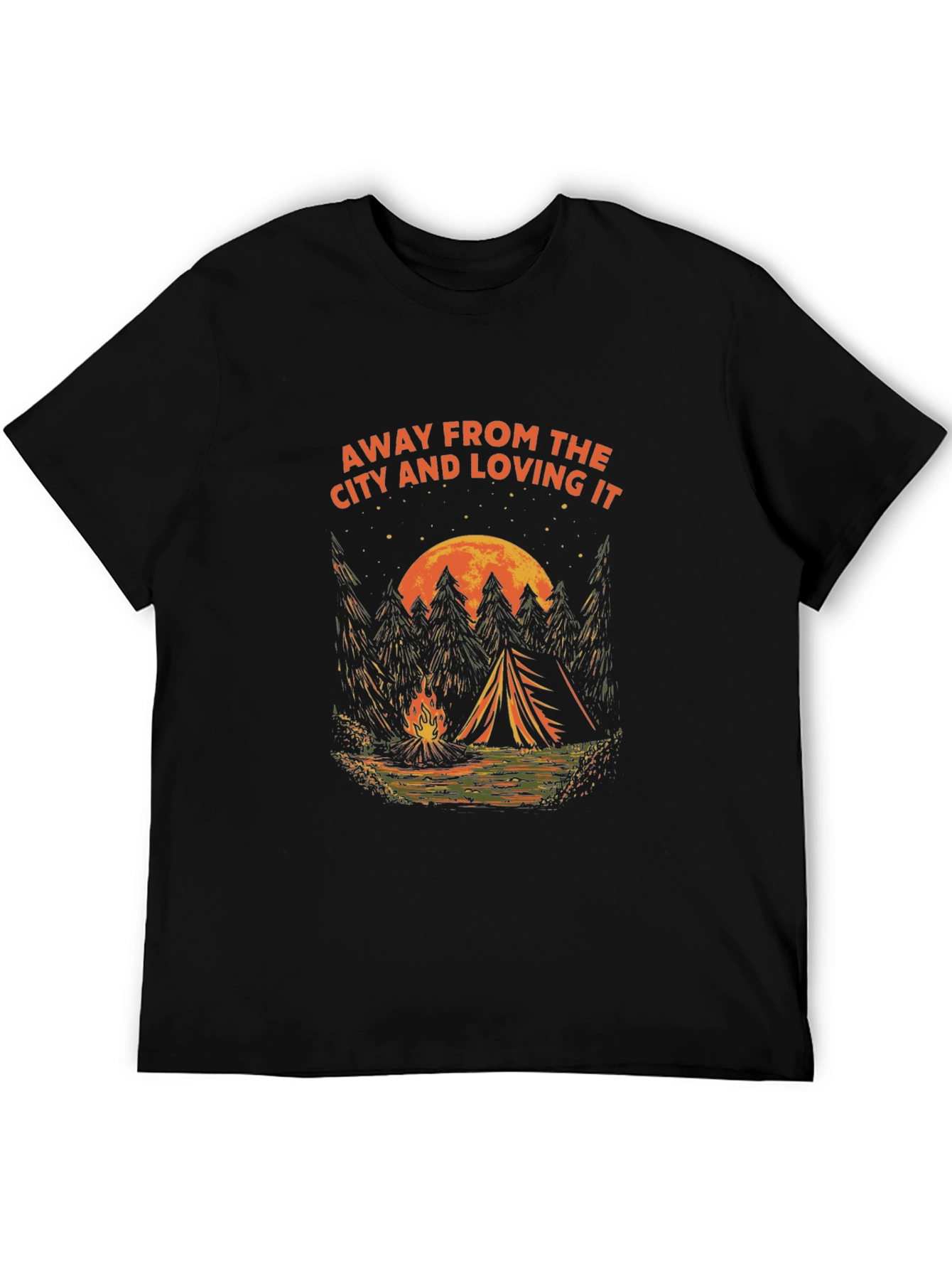 Black Camping Adventure Black T-Shirt view 5