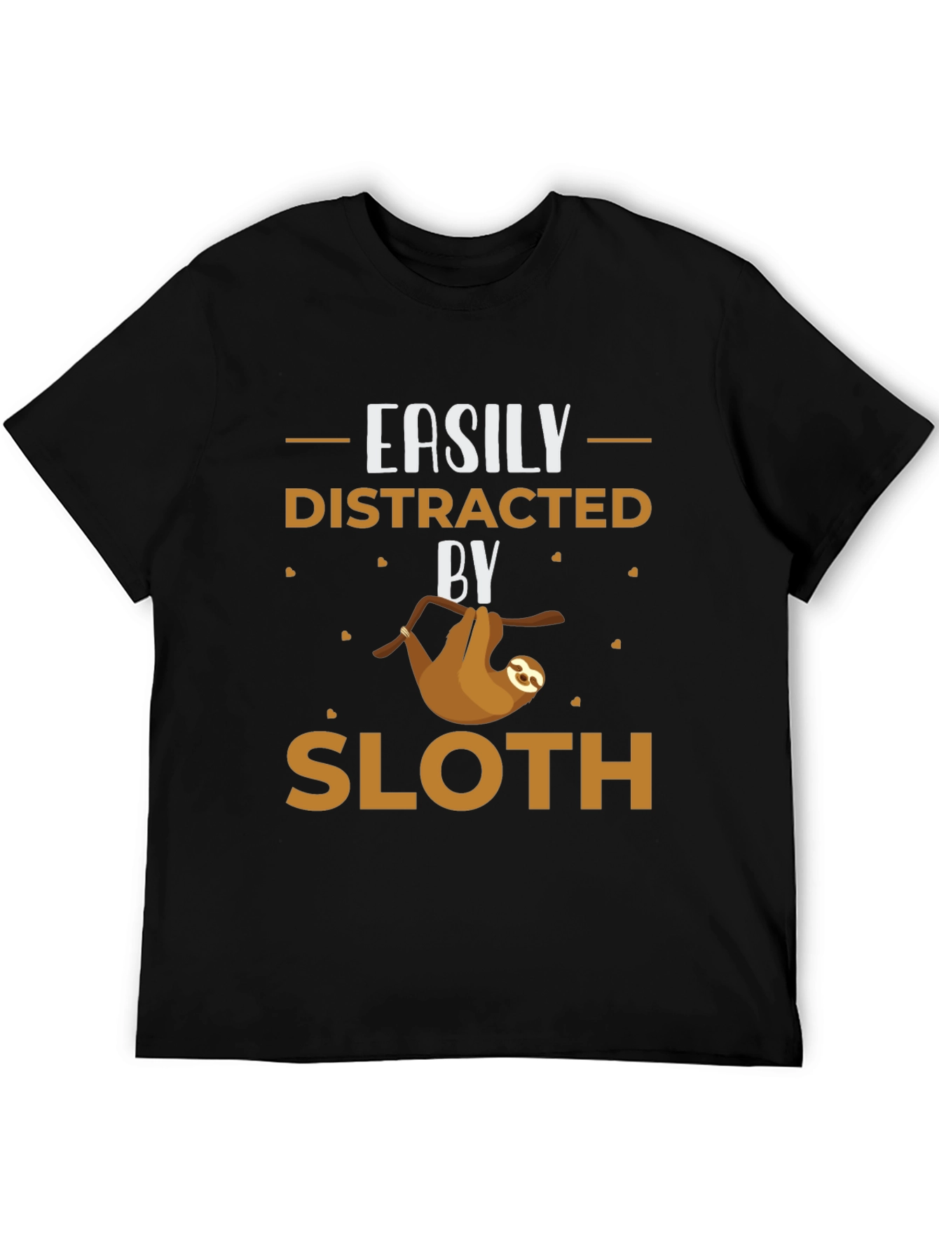 Black Easily Distracted By Sloth Graphic Tee view 5