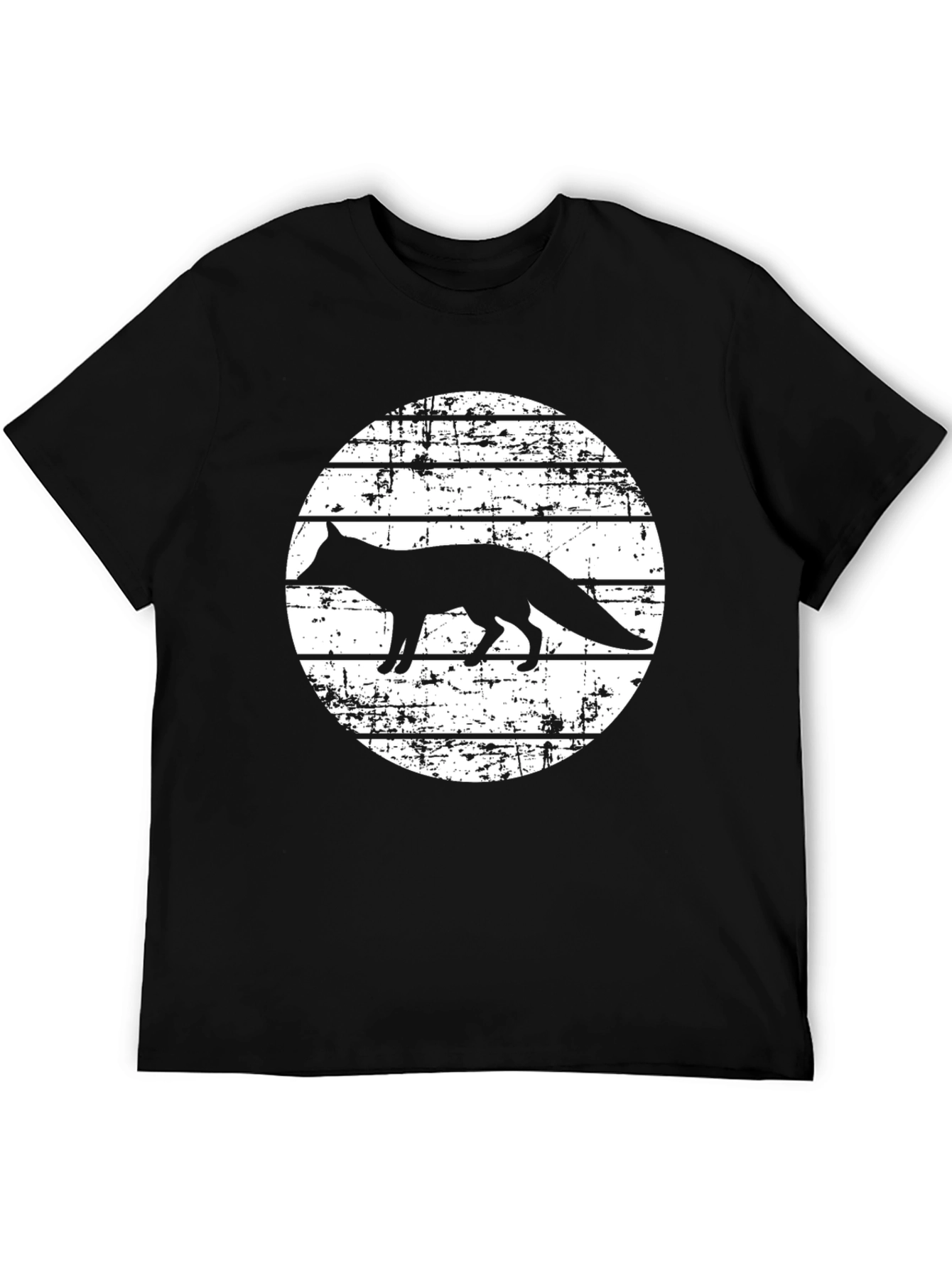 Black Fox Silhouette Graphic T-Shirt view 5
