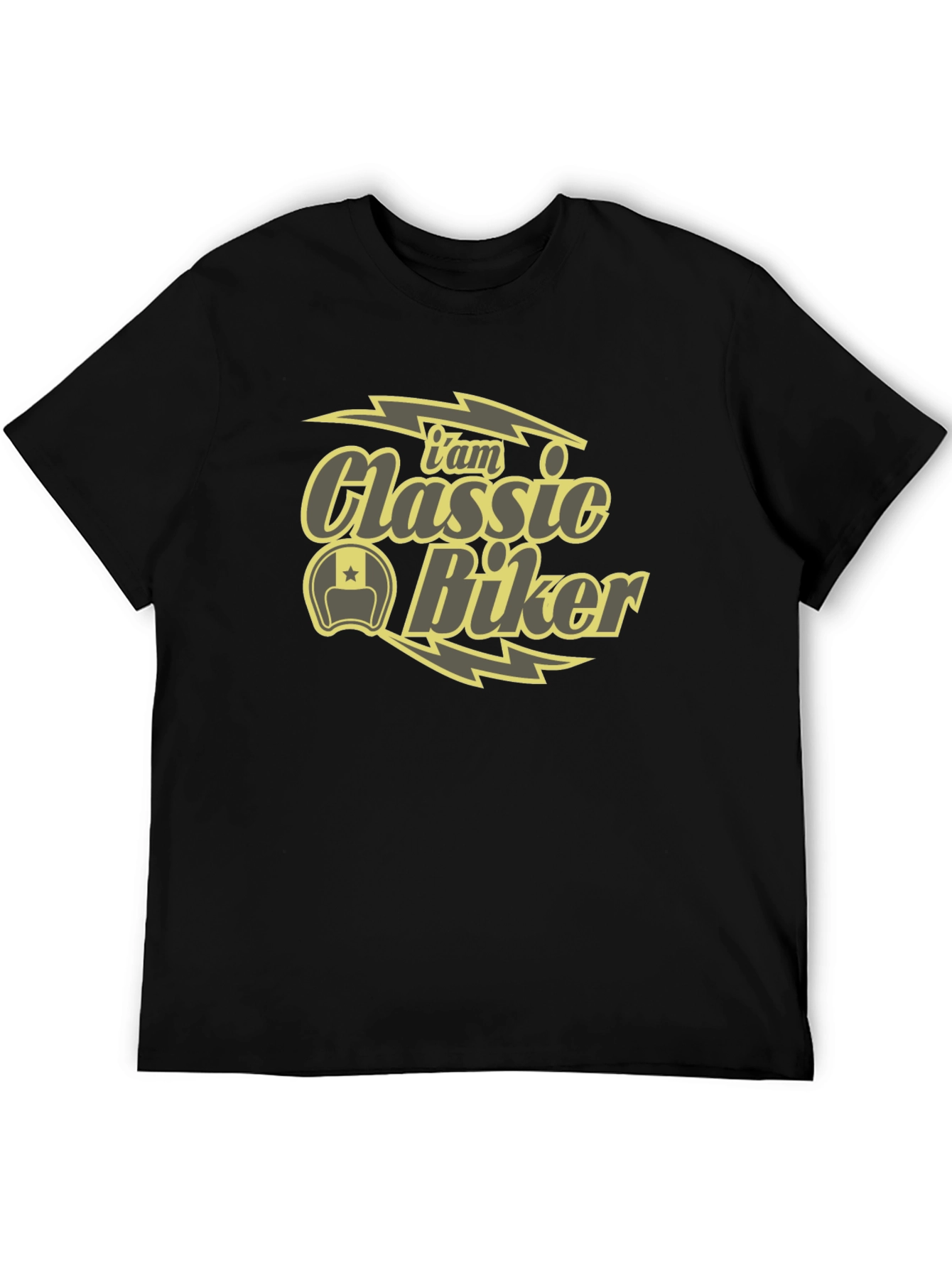 Black Classic Biker T-Shirt - Cool Motorcycle Design view 5