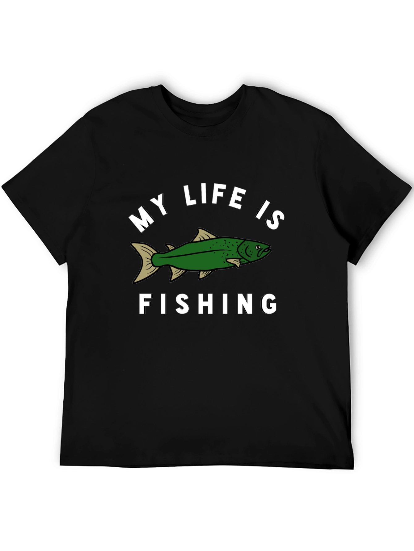 Black My Life Is Fishing Graphic Tee view 5