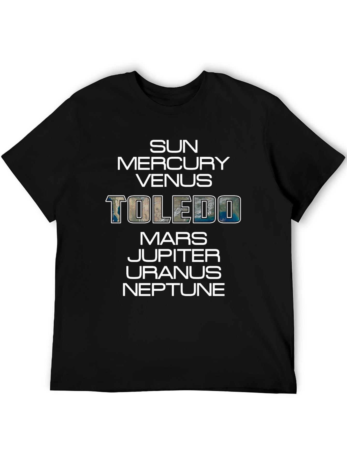 Black Planets Toledo Graphic T-Shirt - Mens Crew Neck Tee view 5
