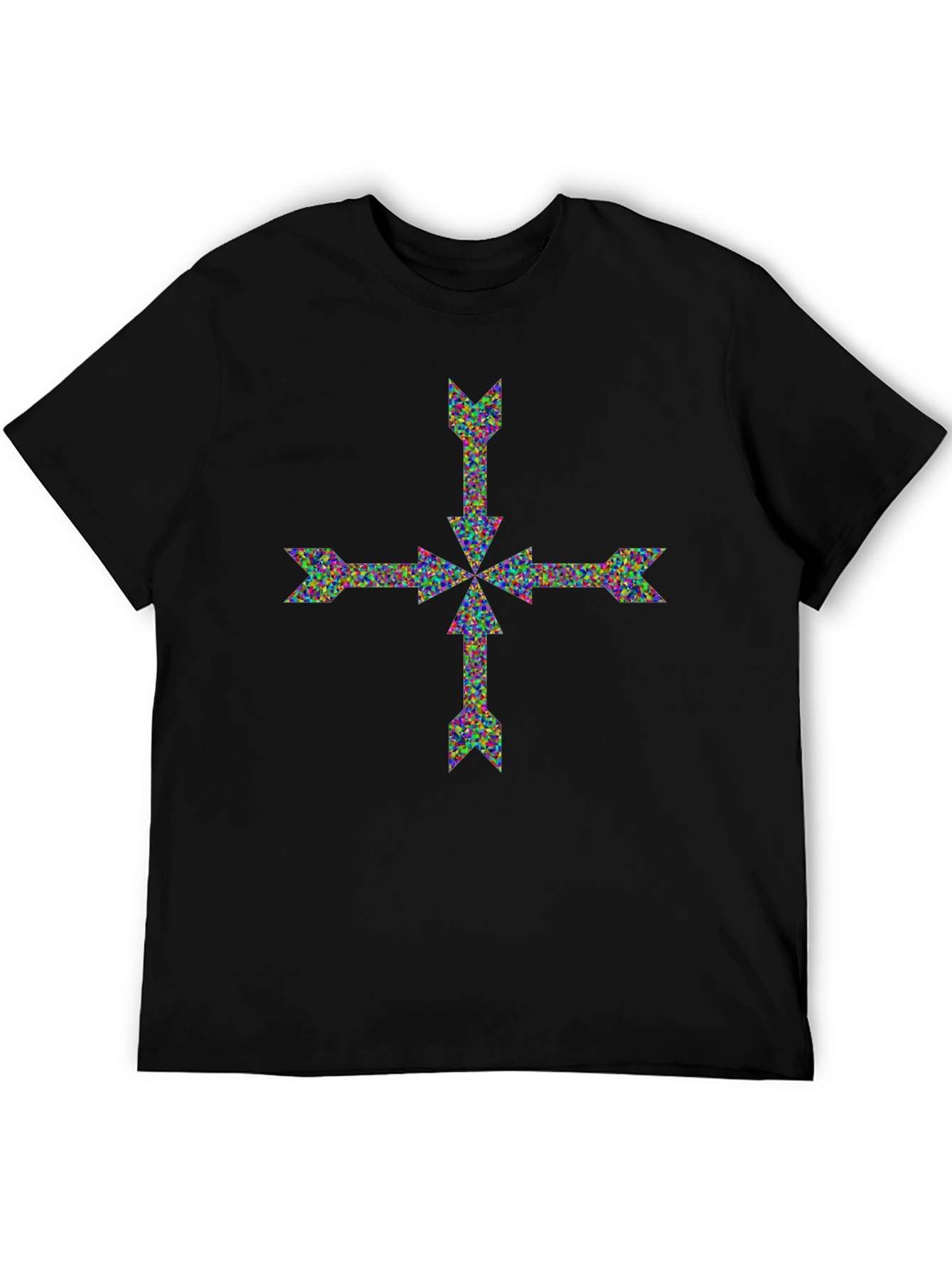 Black Arrow Cross Graphic Print T-Shirt view 5