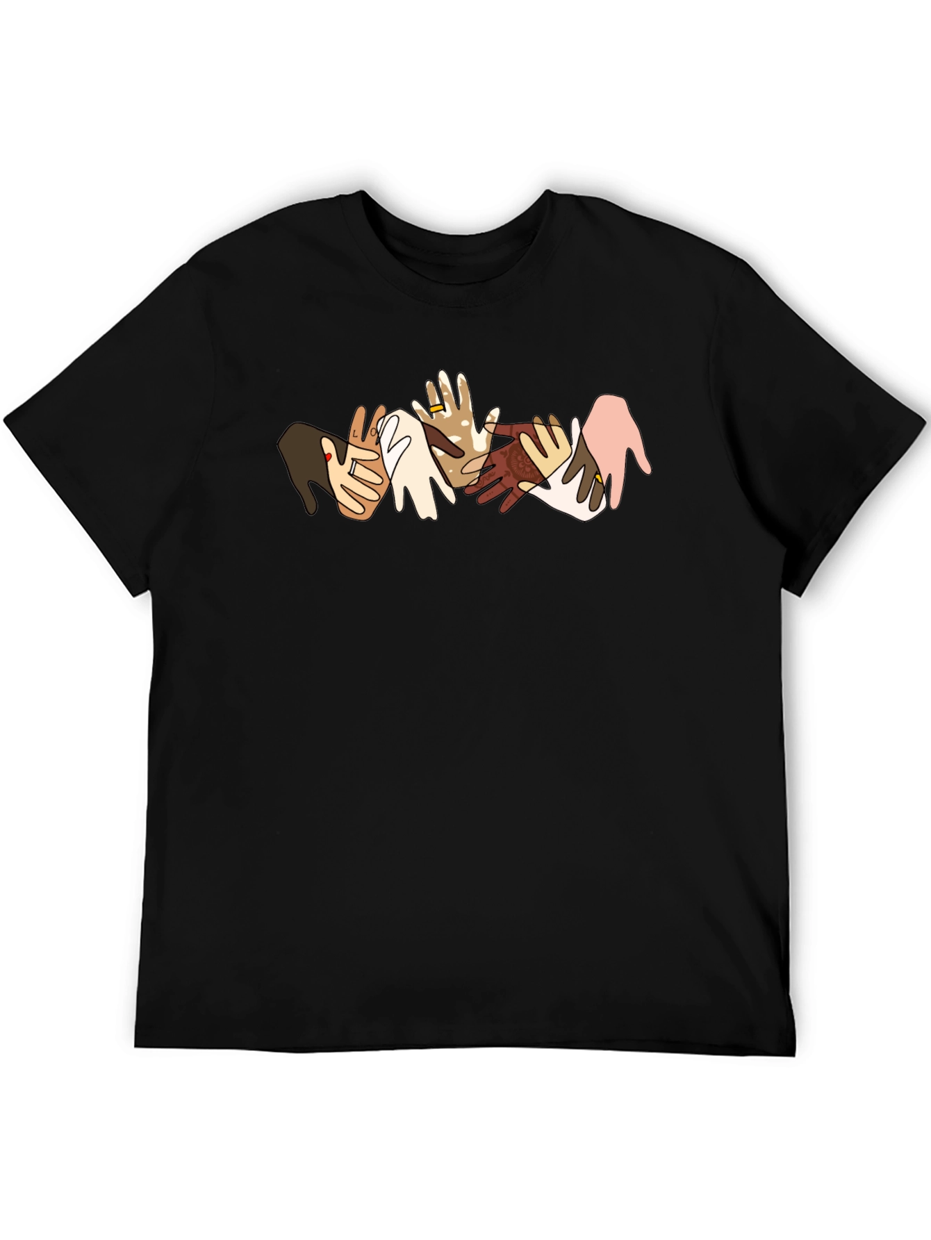 Black Diversity Hands Graphic Tee - Black T-Shirt view 5