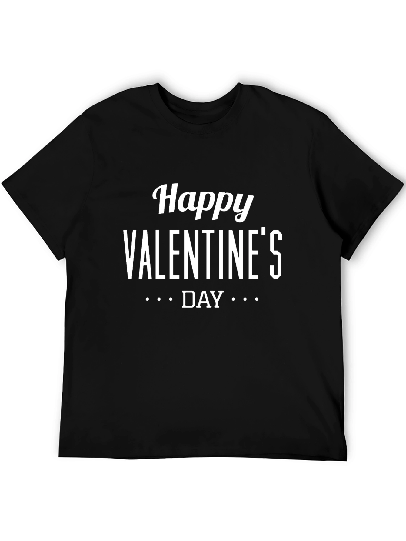 Black Happy Valentine's Day Black Graphic Tee Shirt view 5