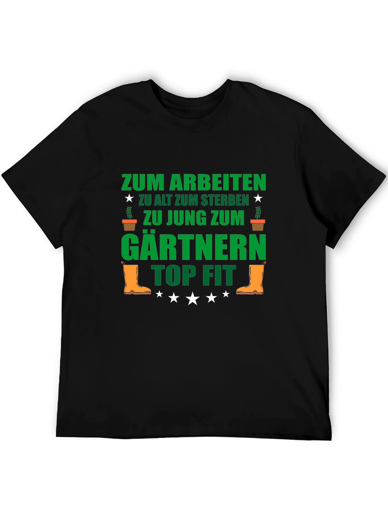 Black Gardener T-Shirt: Funny German Gardening Tee for Gardeners view 5