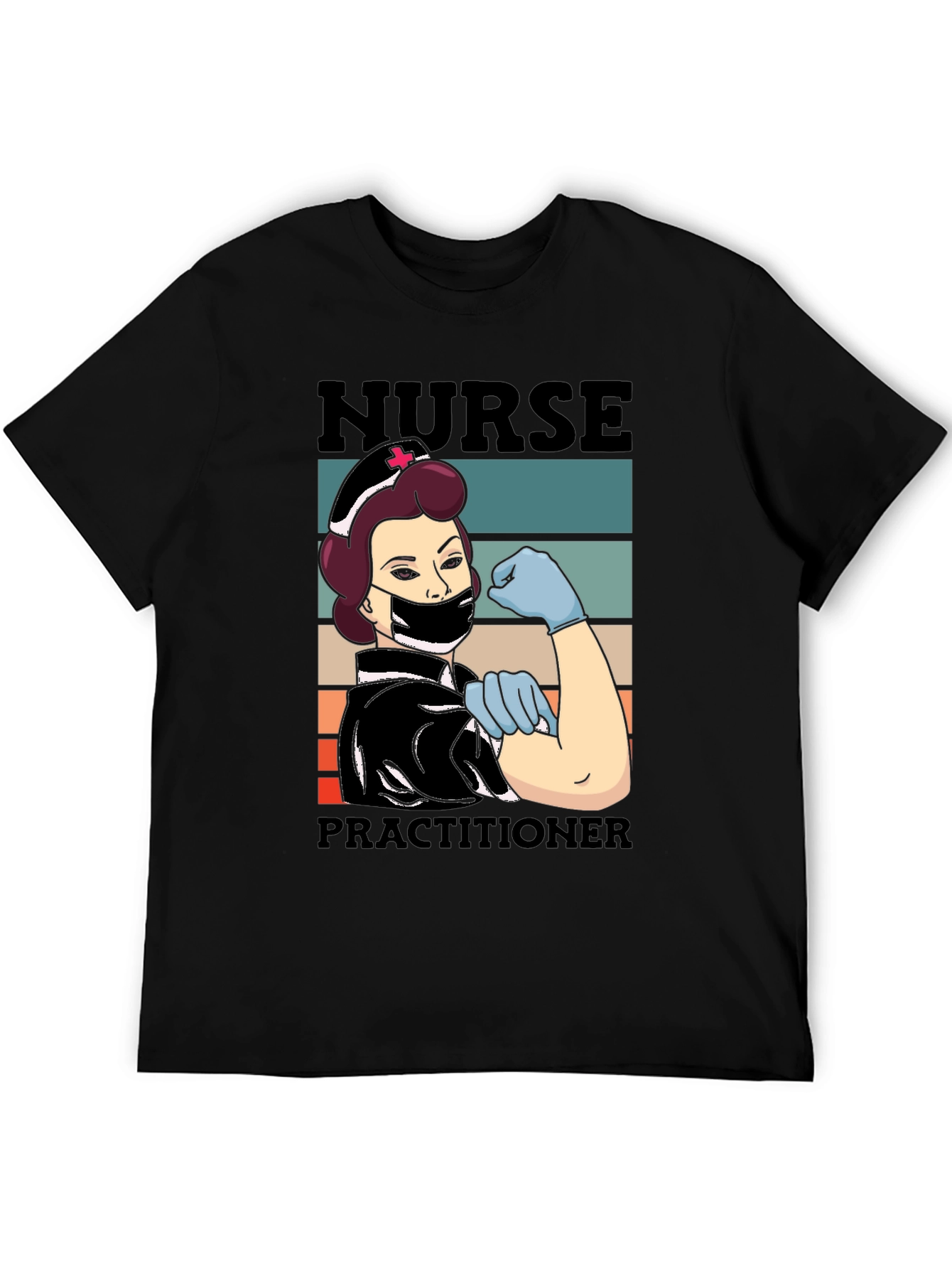 Black Nurse Practitioner T-Shirt, Healthcare Hero Tee view 5