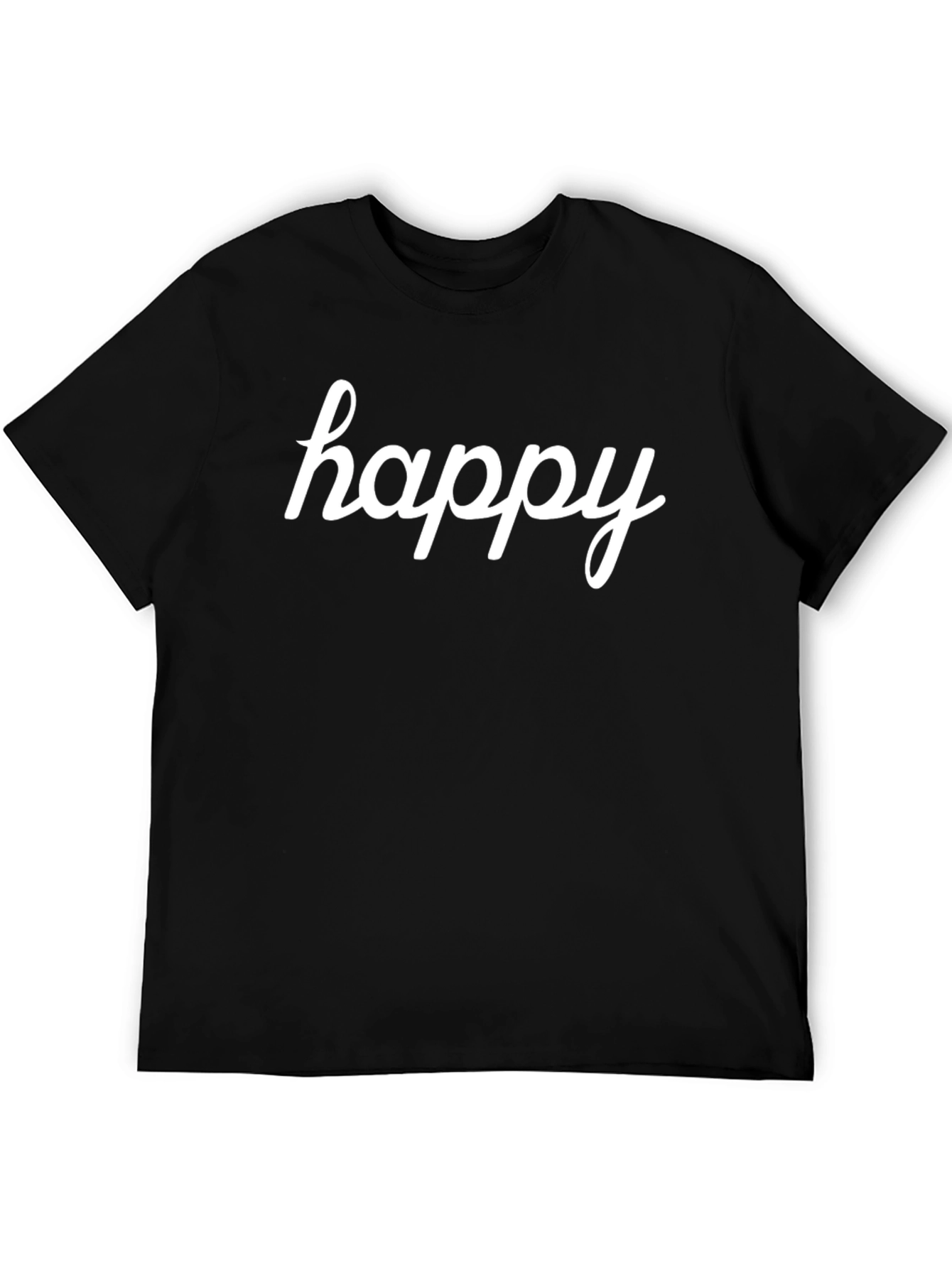 Black Happy Script Black T-Shirt view 5