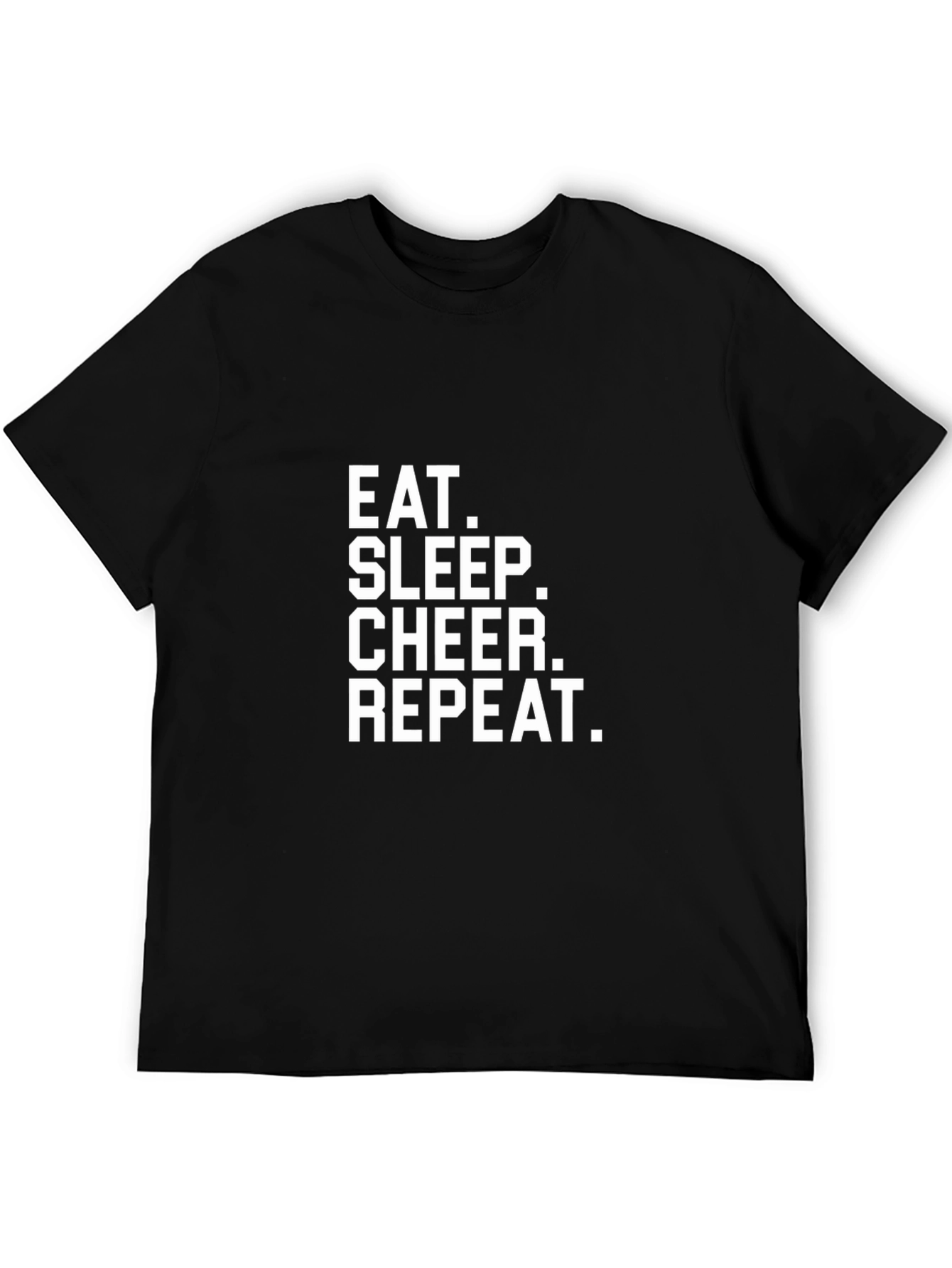 Black Eat Sleep Cheer Repeat Black T-Shirt view 5