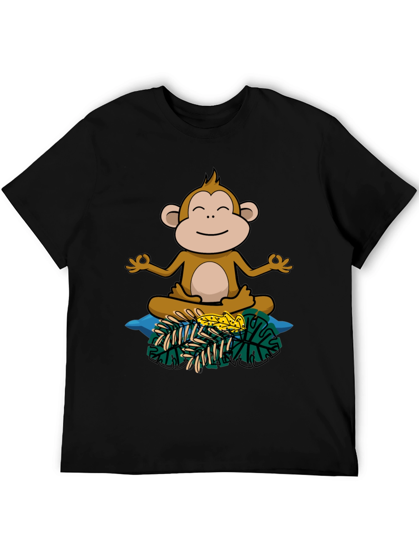 Black Zen Monkey Graphic Tee - Relaxed Fit Cotton Shirt view 5