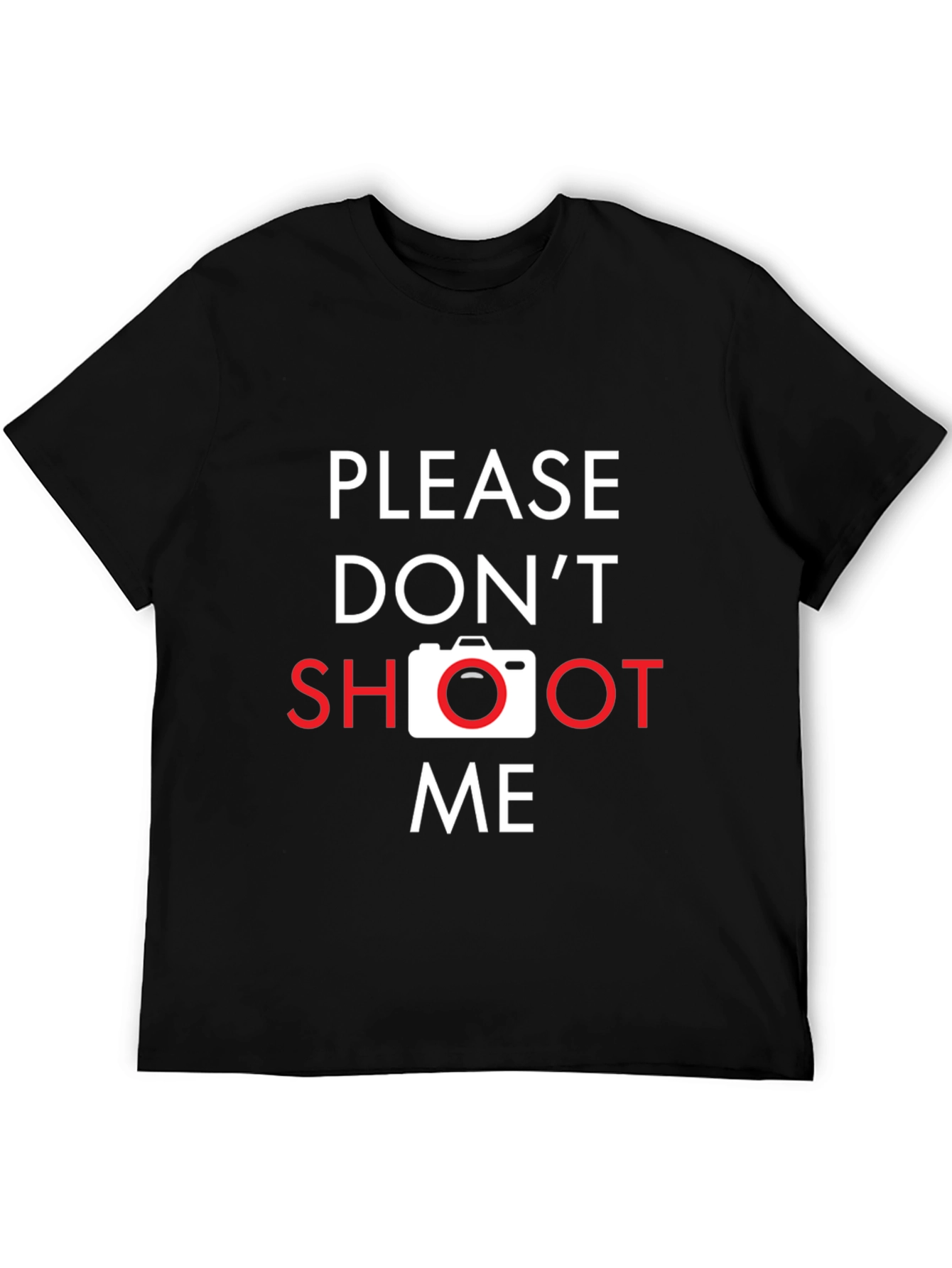 Black Please Don't Shoot Me Camera Graphic T-Shirt view 5
