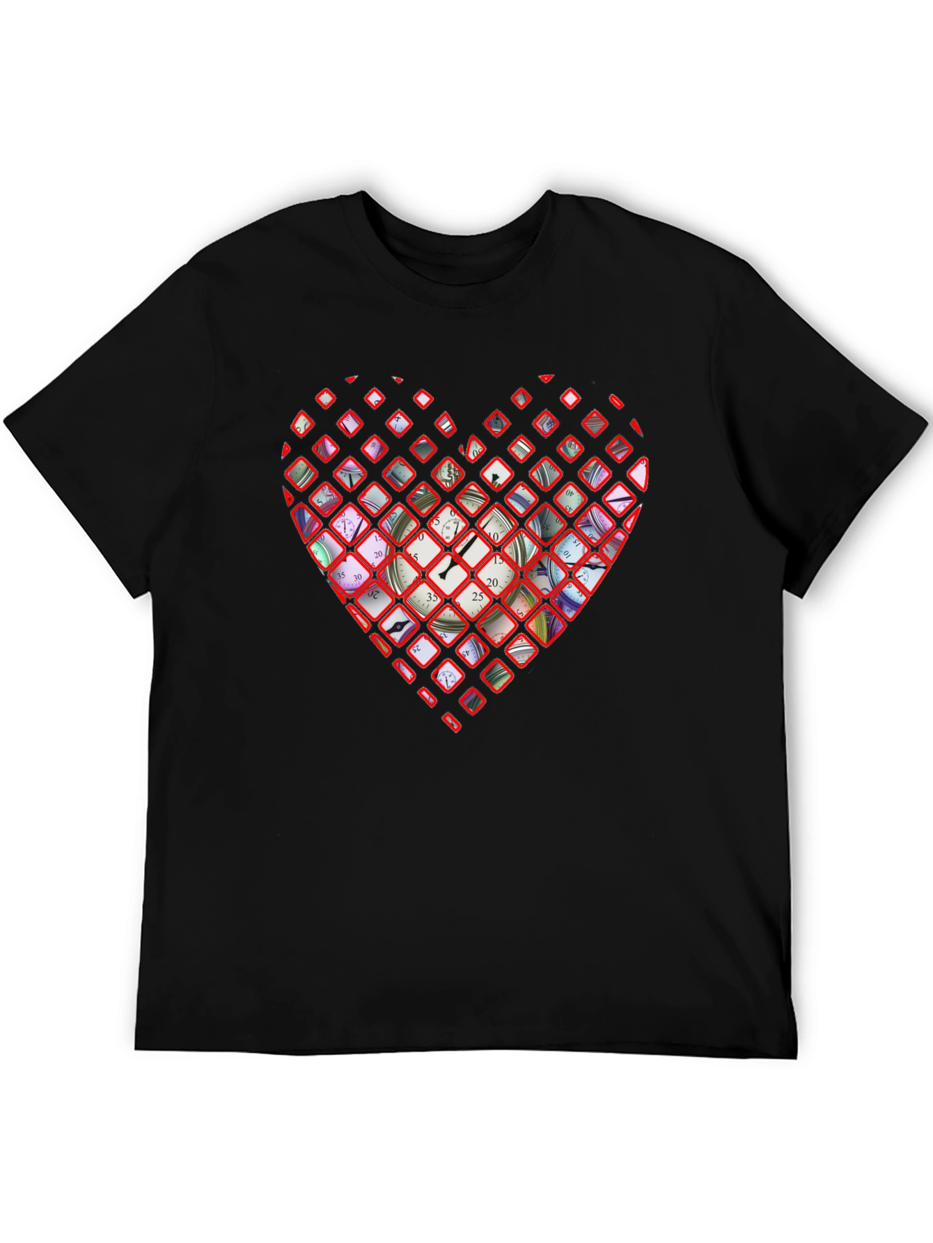 Black Time Heart Graphic Tee - Stylish Men's T-Shirt view 5