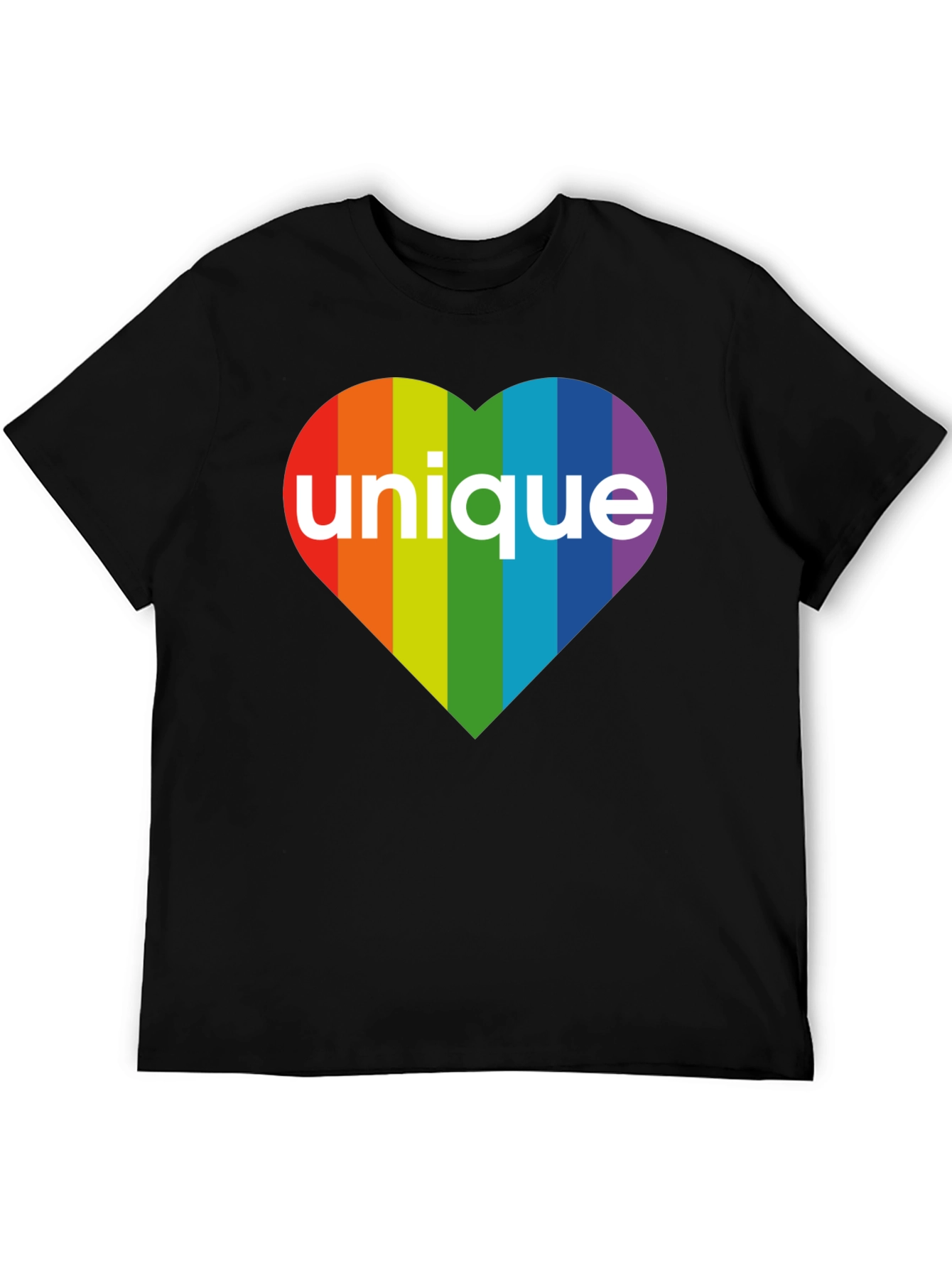Black Unique Rainbow Heart T-Shirt - Pride Apparel view 5