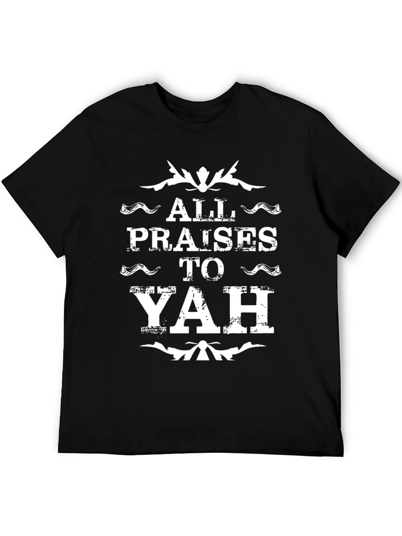 Black All Praises to Yah Black Graphic Tee view 5