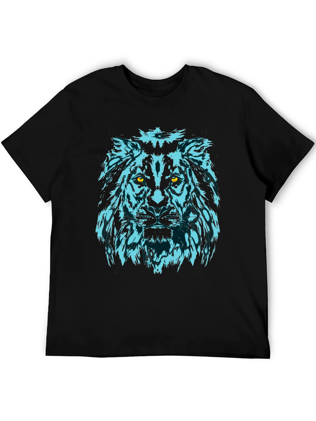 Black Lion Graphic Tee - Black Cotton Crew Neck view 5