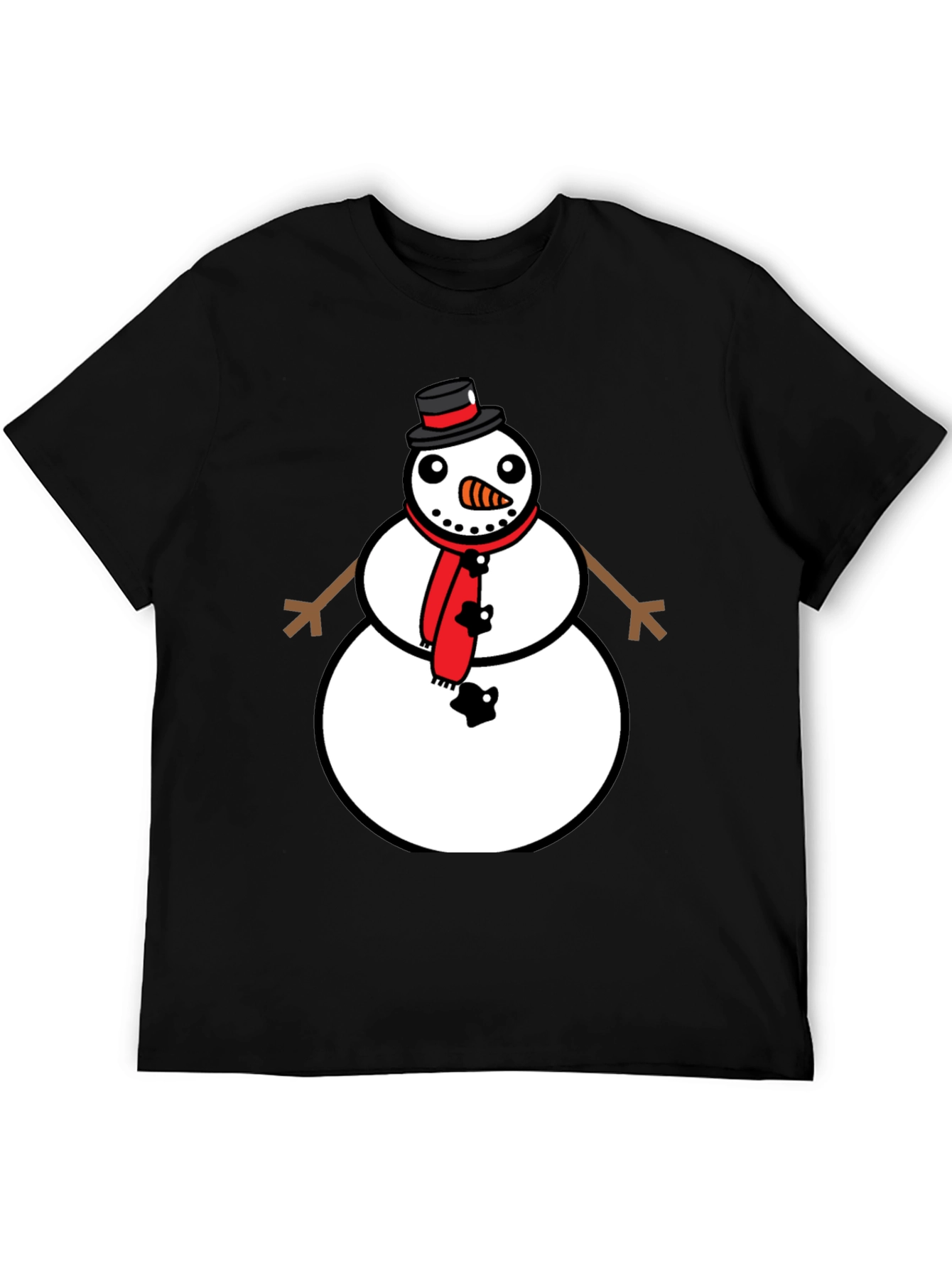 Black Snowman Graphic Tee - Festive Holiday Style view 5