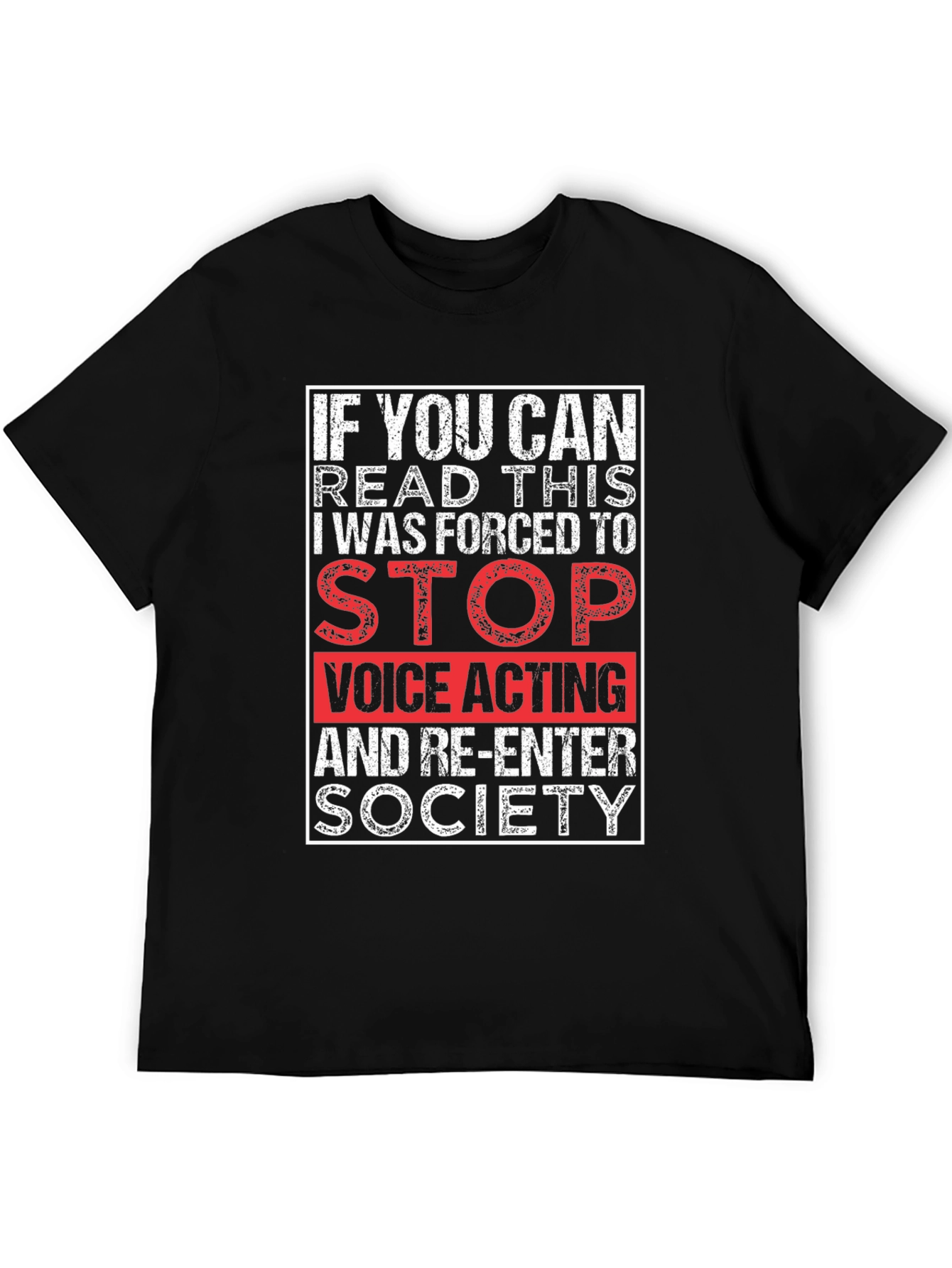 Black Voice Actor Humor T-Shirt - If You Can Read This Graphic Tee view 5