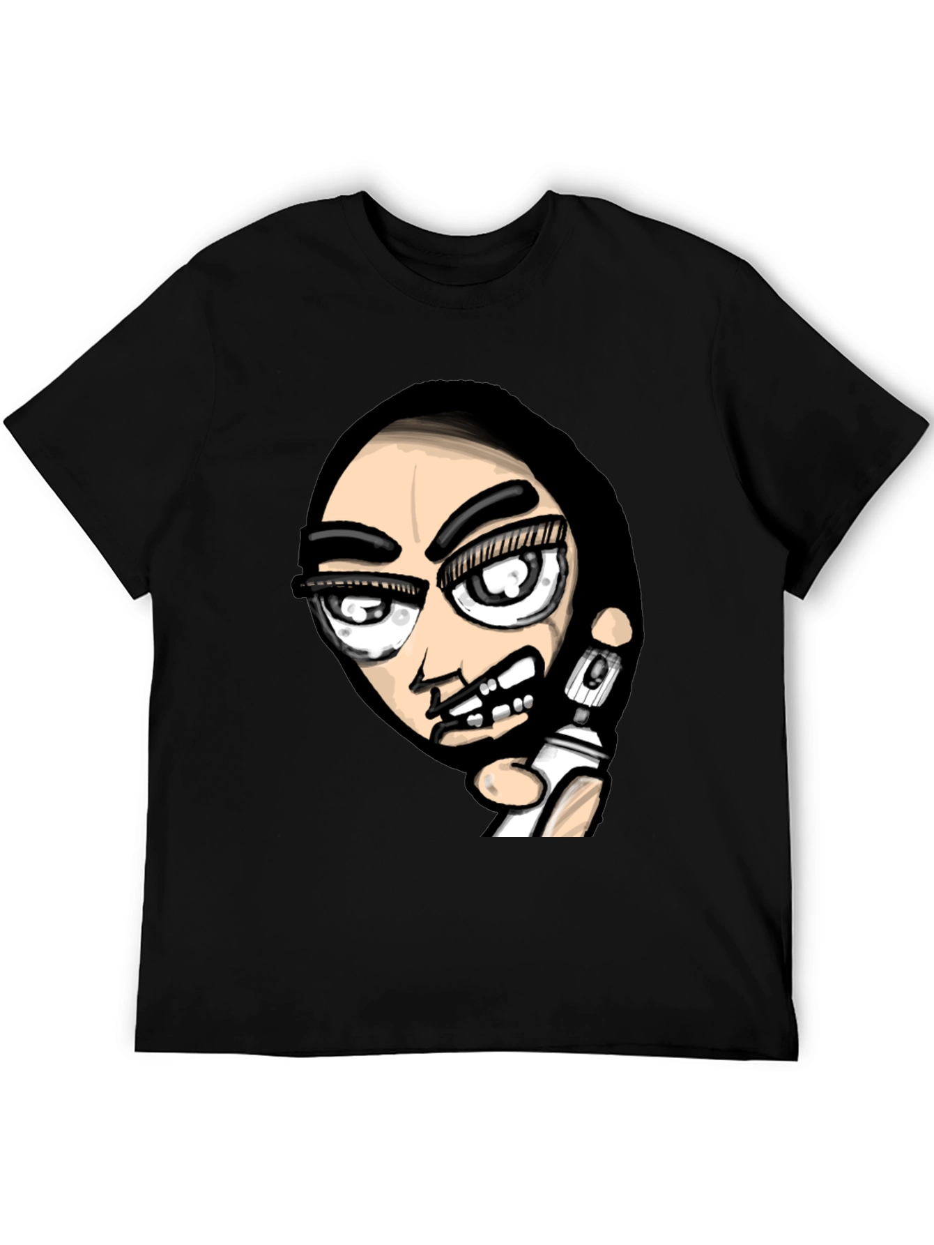 Black Edgy Graffiti Artist Graphic Black T-Shirt view 5