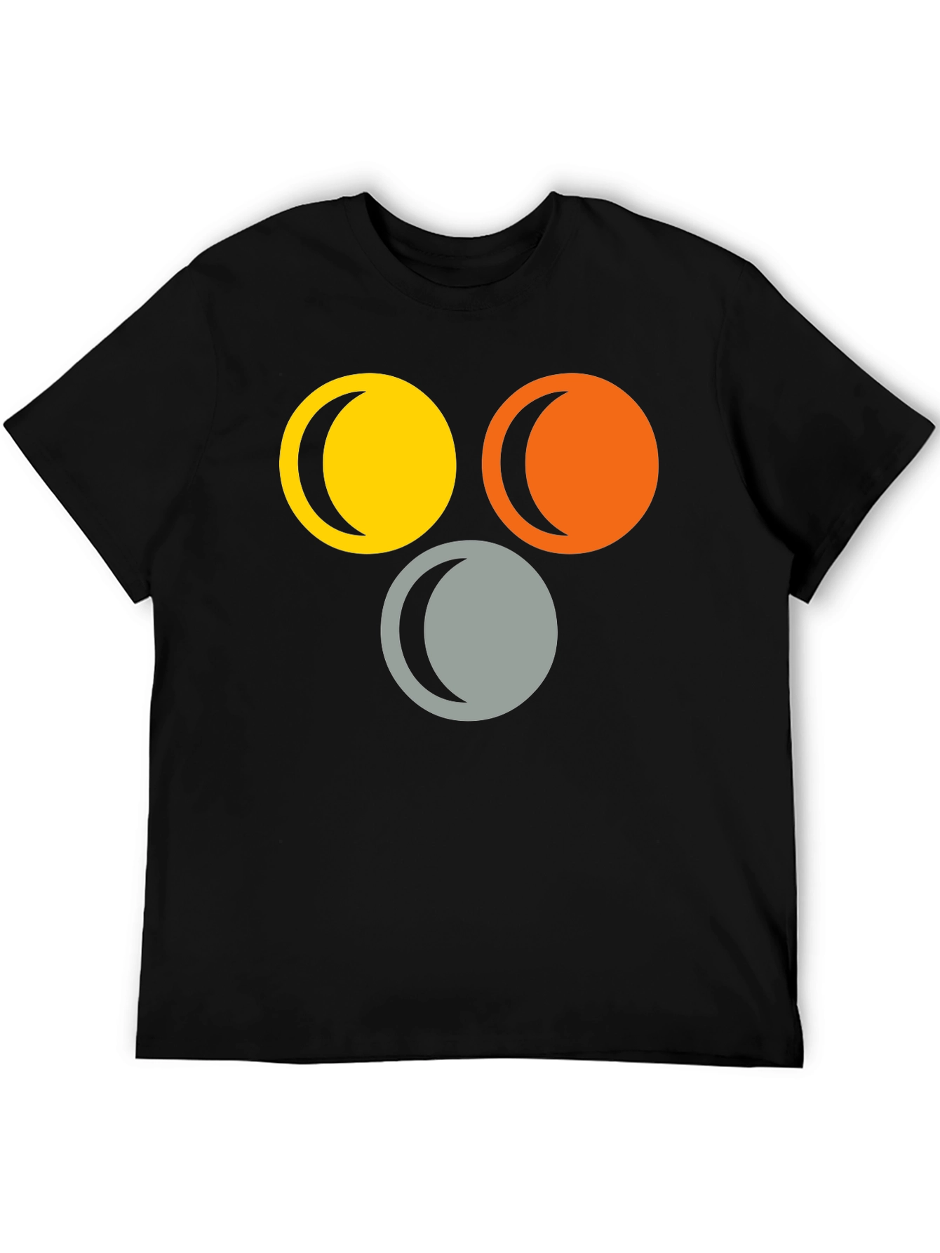 Black Abstract Circle Moon Phase T-Shirt view 5