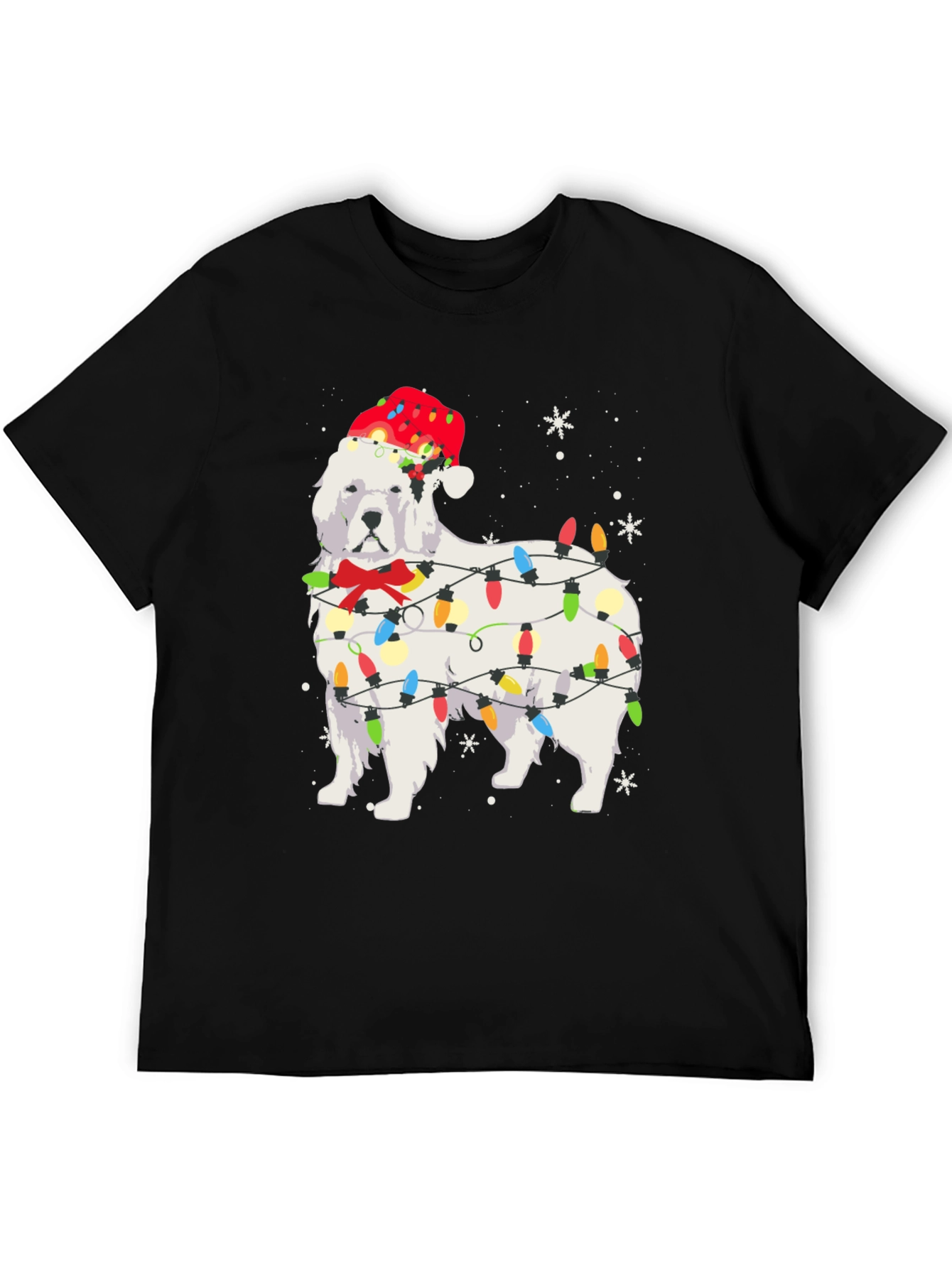 Festive Dog Christmas Lights T-Shirt - 5