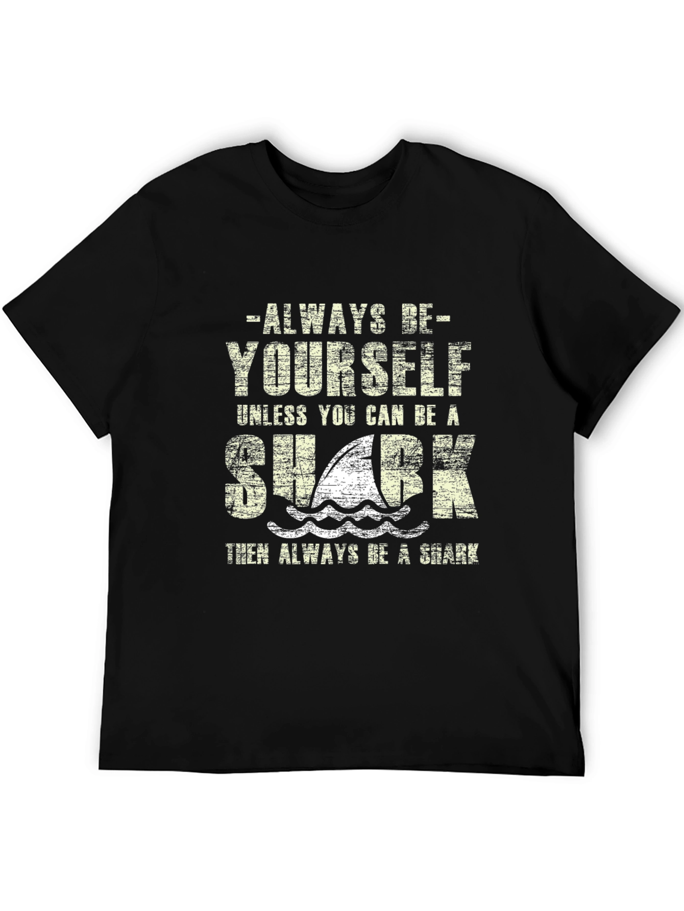 Black Always Be Yourself Shark Graphic T-Shirt view 5