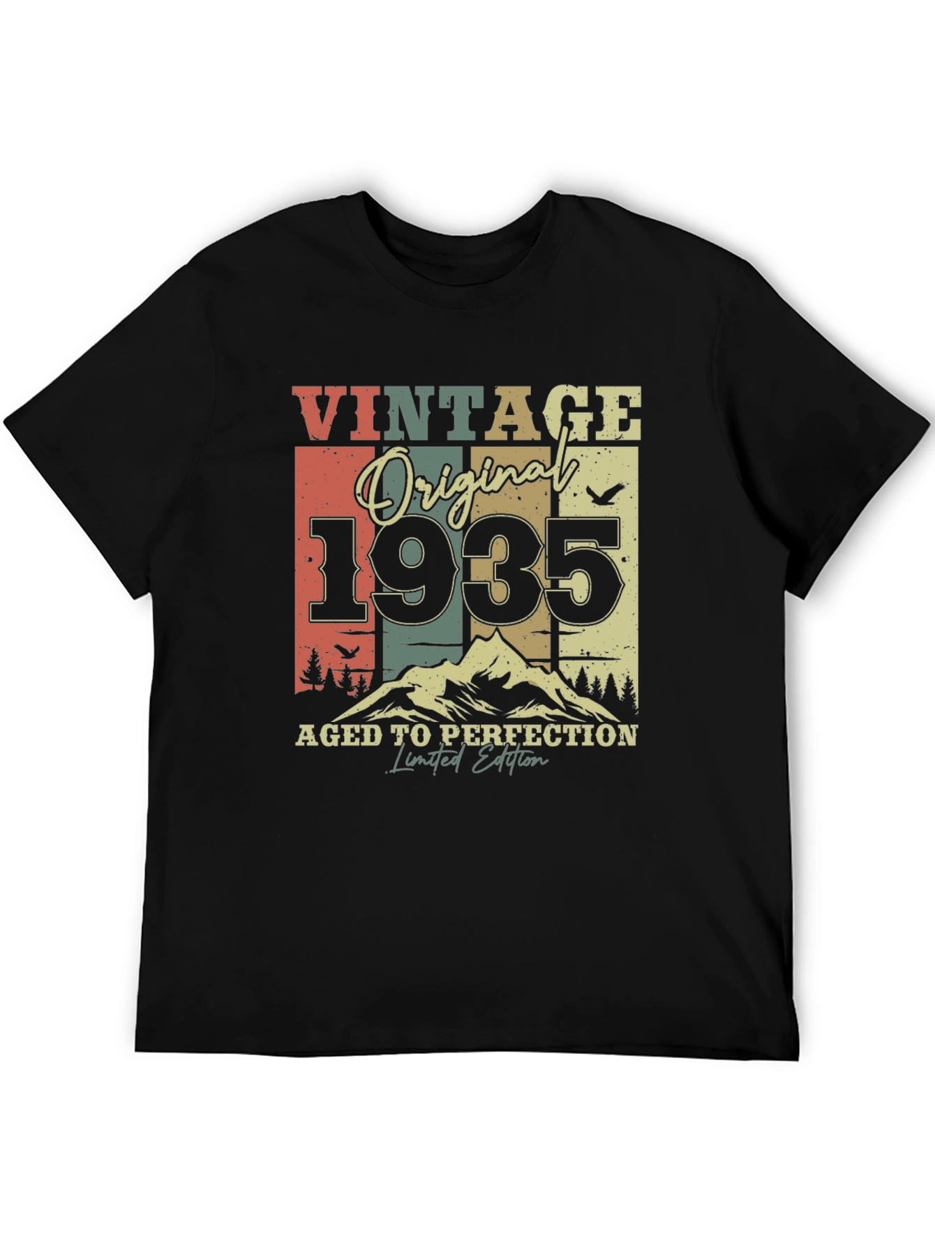 Black Vintage 1935 Aged to Perfection T-Shirt view 5