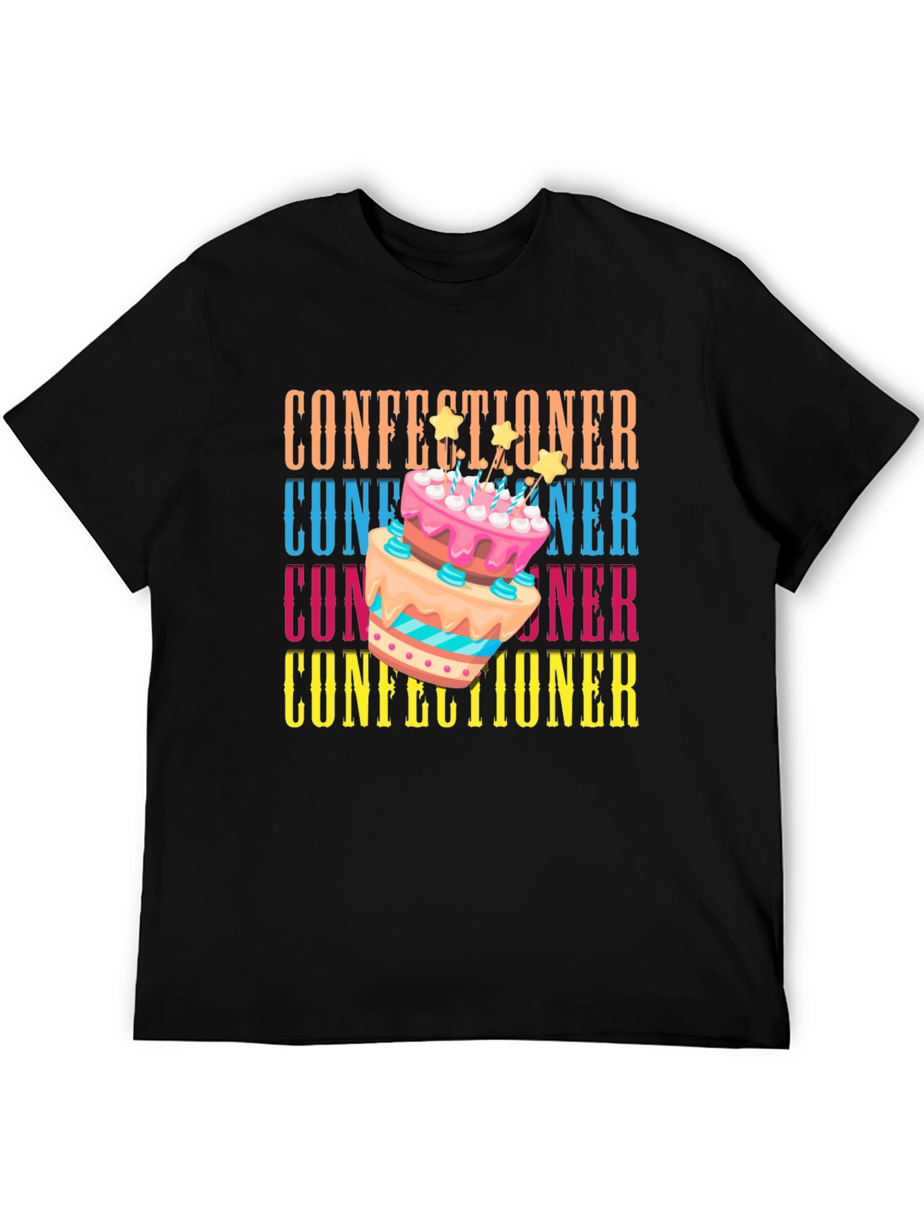 Black Confectioner Cake T-Shirt - Baking Lover's Tee view 5