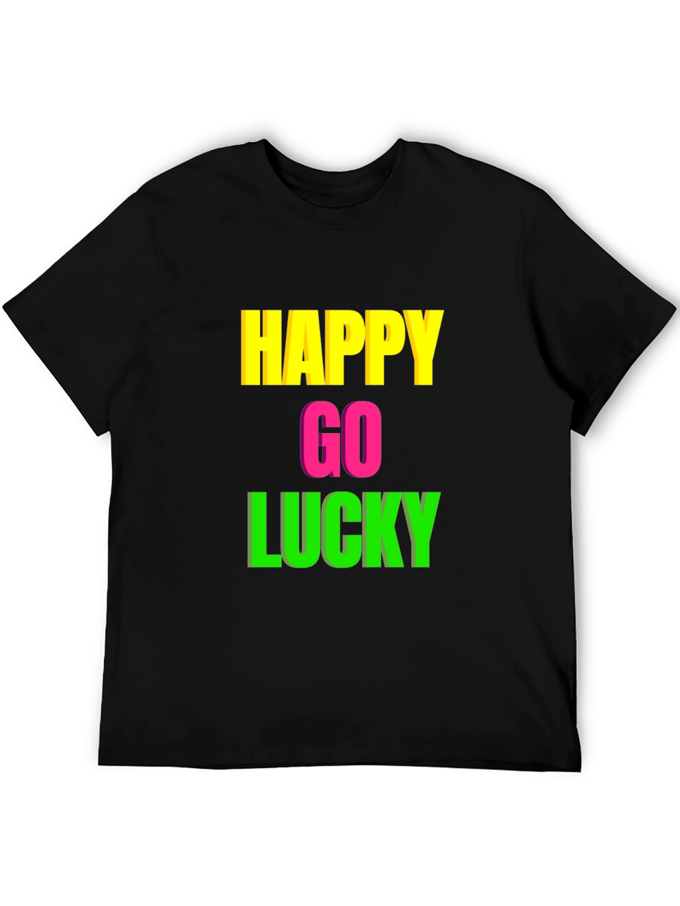 Black Happy Go Lucky Graphic Tee - Black T-Shirt view 5