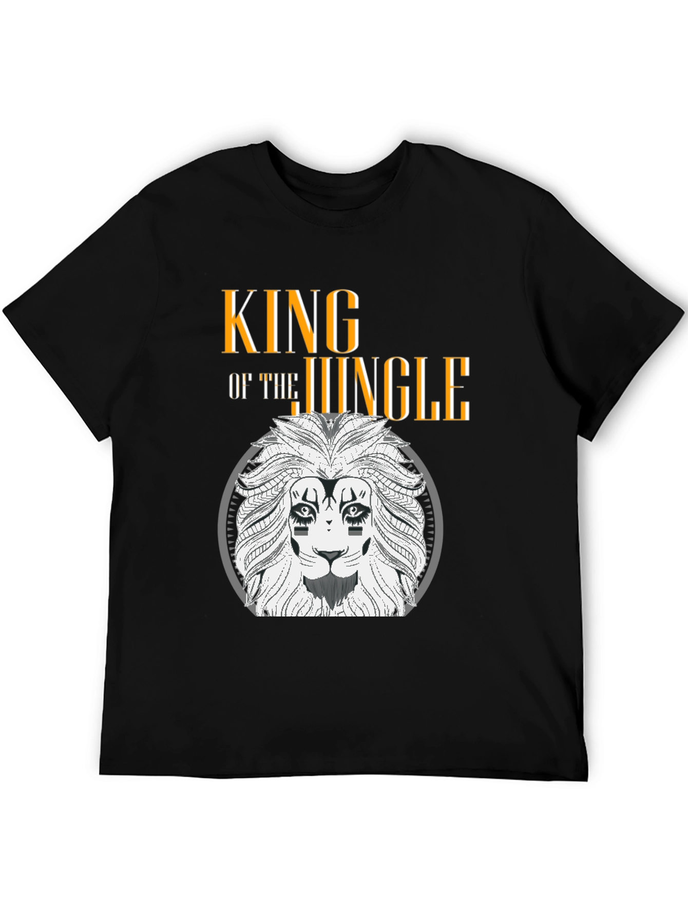Black King of the Jungle Lion Graphic Tee view 5