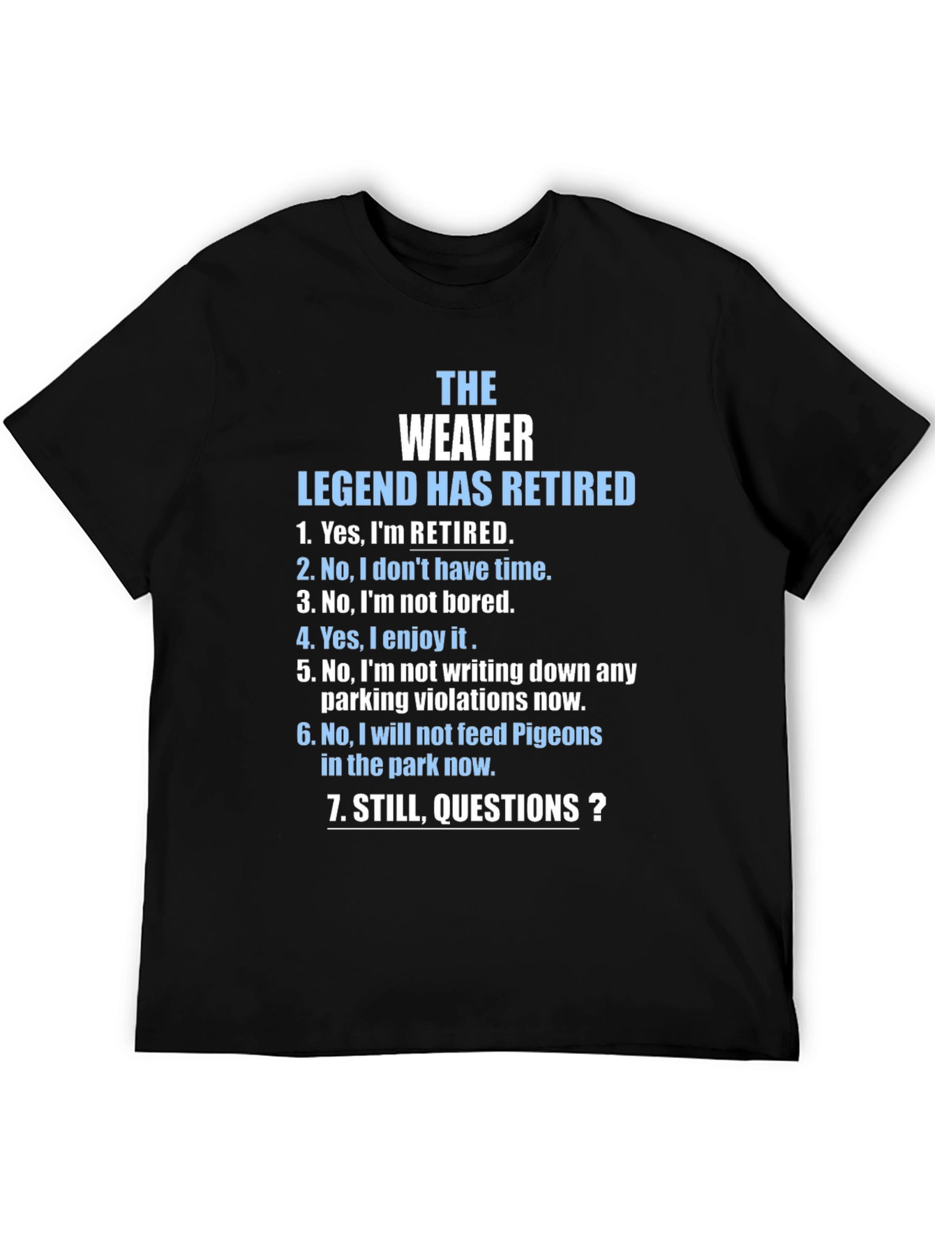 Black The Weaver Legend Retired Graphic Novelty T-Shirt view 5