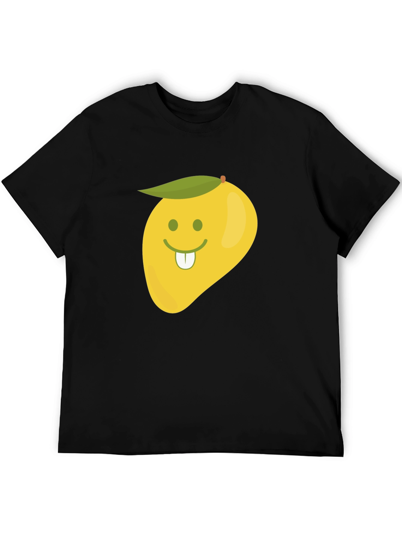 Black Funny Mango Face Graphic Black T-Shirt view 5