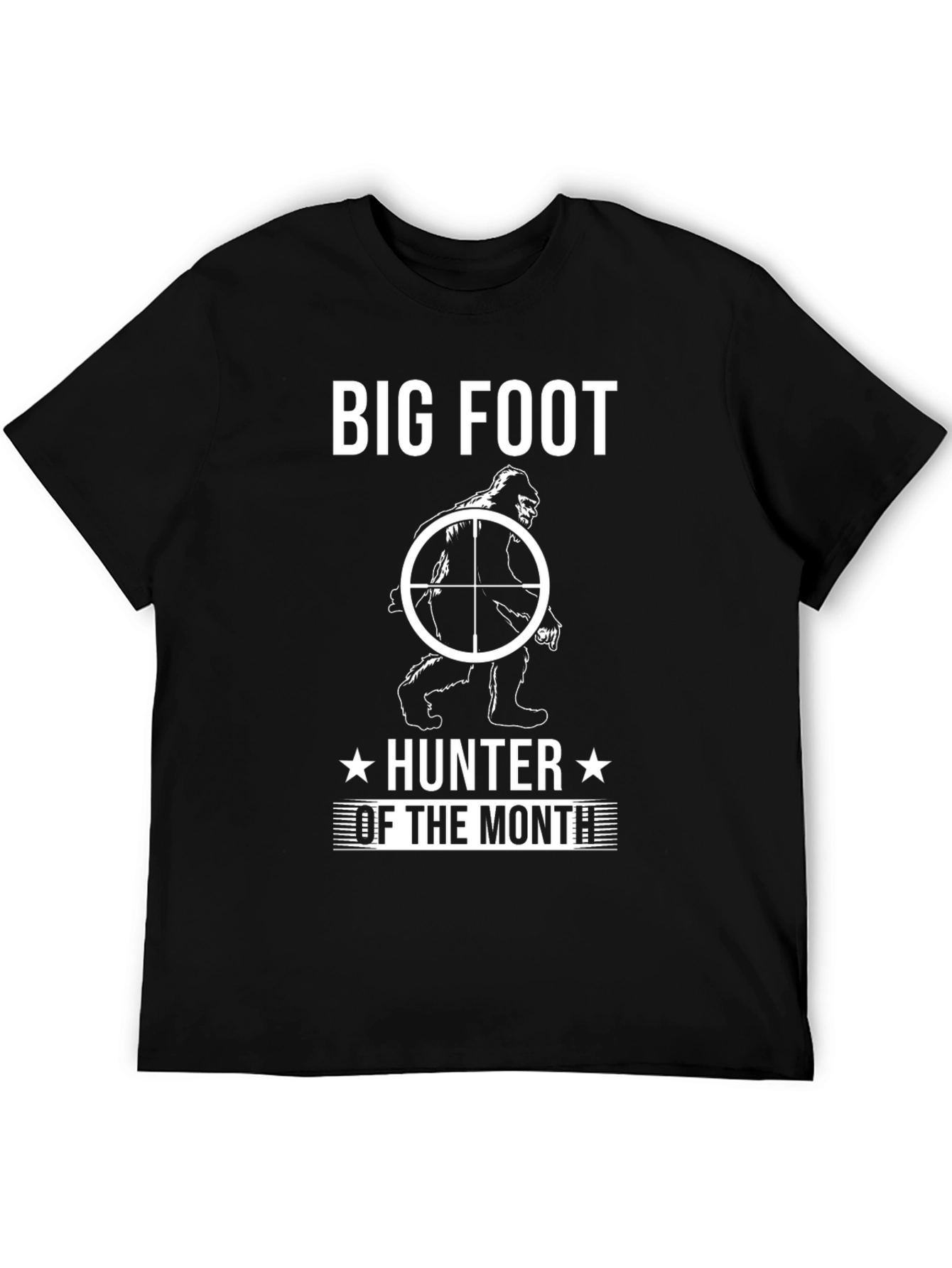 Black Bigfoot Hunter of the Month Graphic T-Shirt view 5