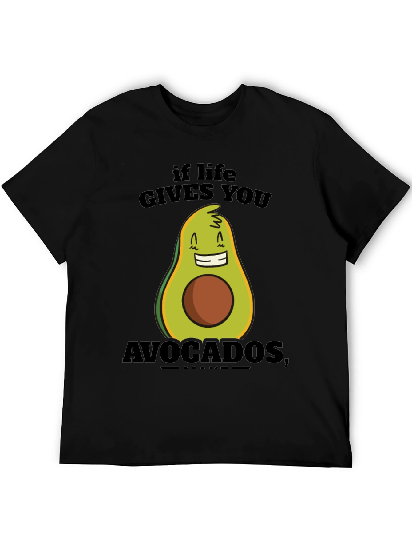 Black Funny Avocado T-Shirt - If Life Gives You Avocados view 5