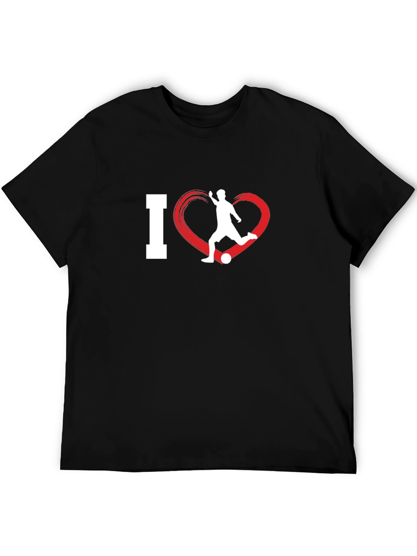 Black I Love Soccer T-Shirt - Passionate Sportswear view 5