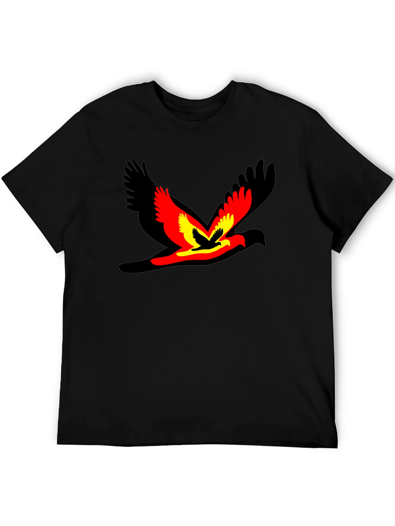 Black Bird Graphic Black T-Shirt - Unique Design view 5