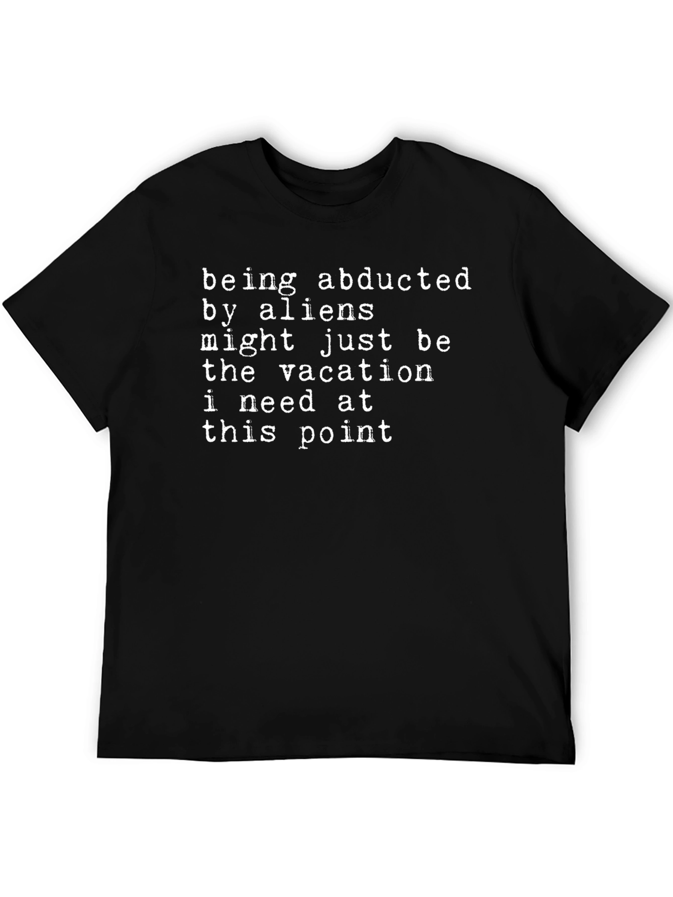 Black Alien Abduction Vacation T-Shirt - Funny Graphic Tee view 5