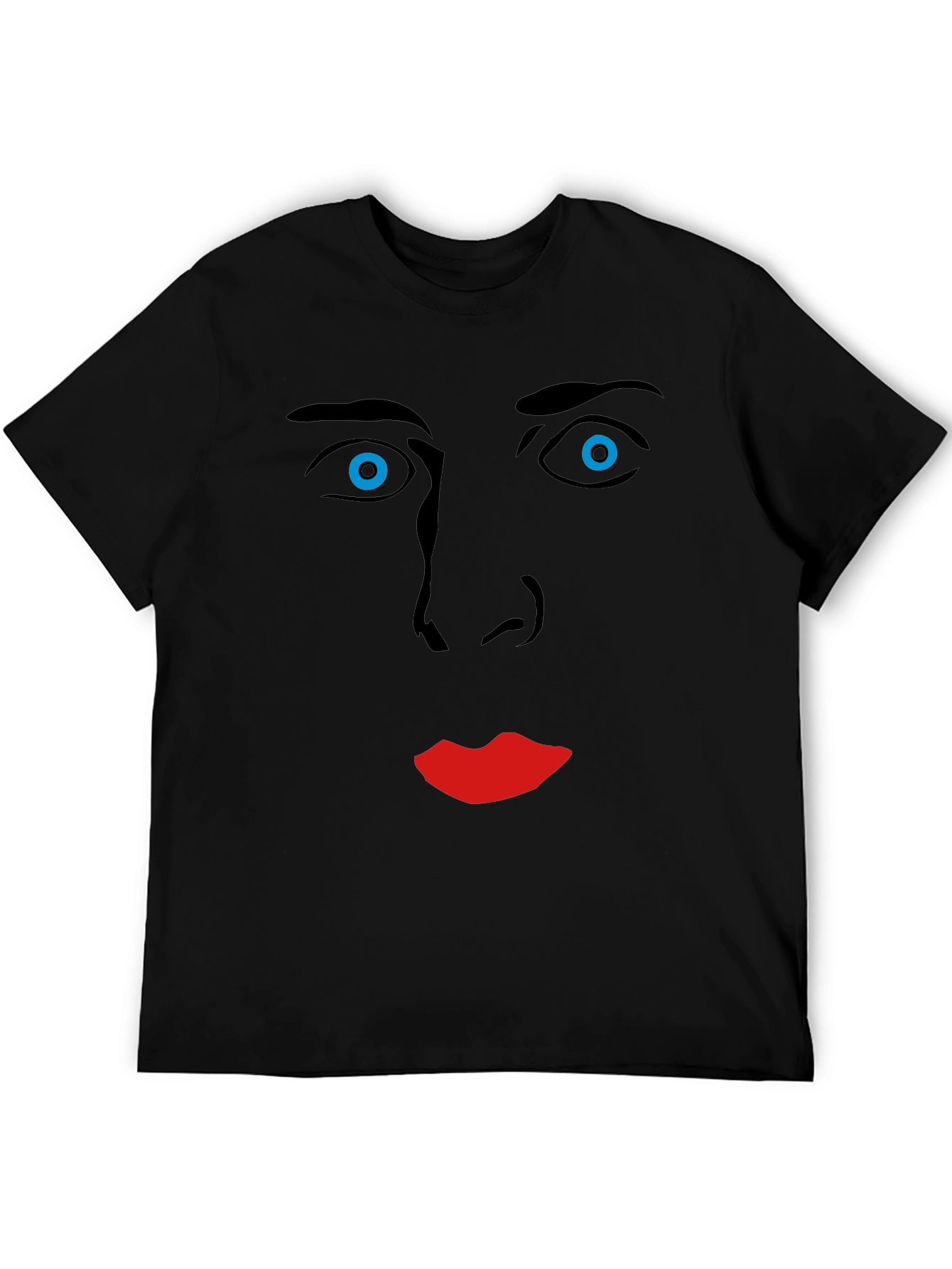 Black Nicolas Cage Face Graphic Tee - Soft Cotton Blend view 5