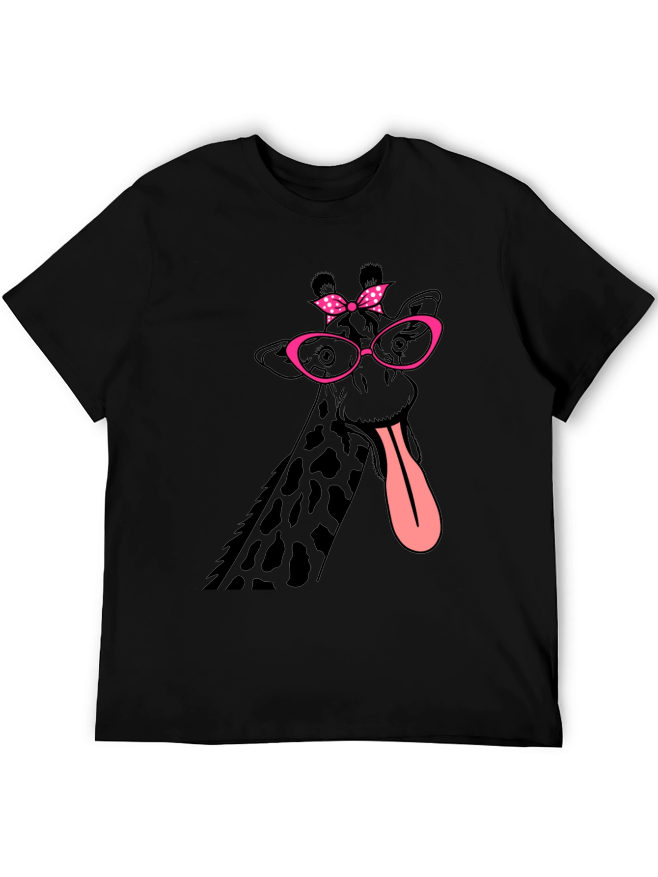 Black Giraffe with Glasses Graphic T-Shirt view 5