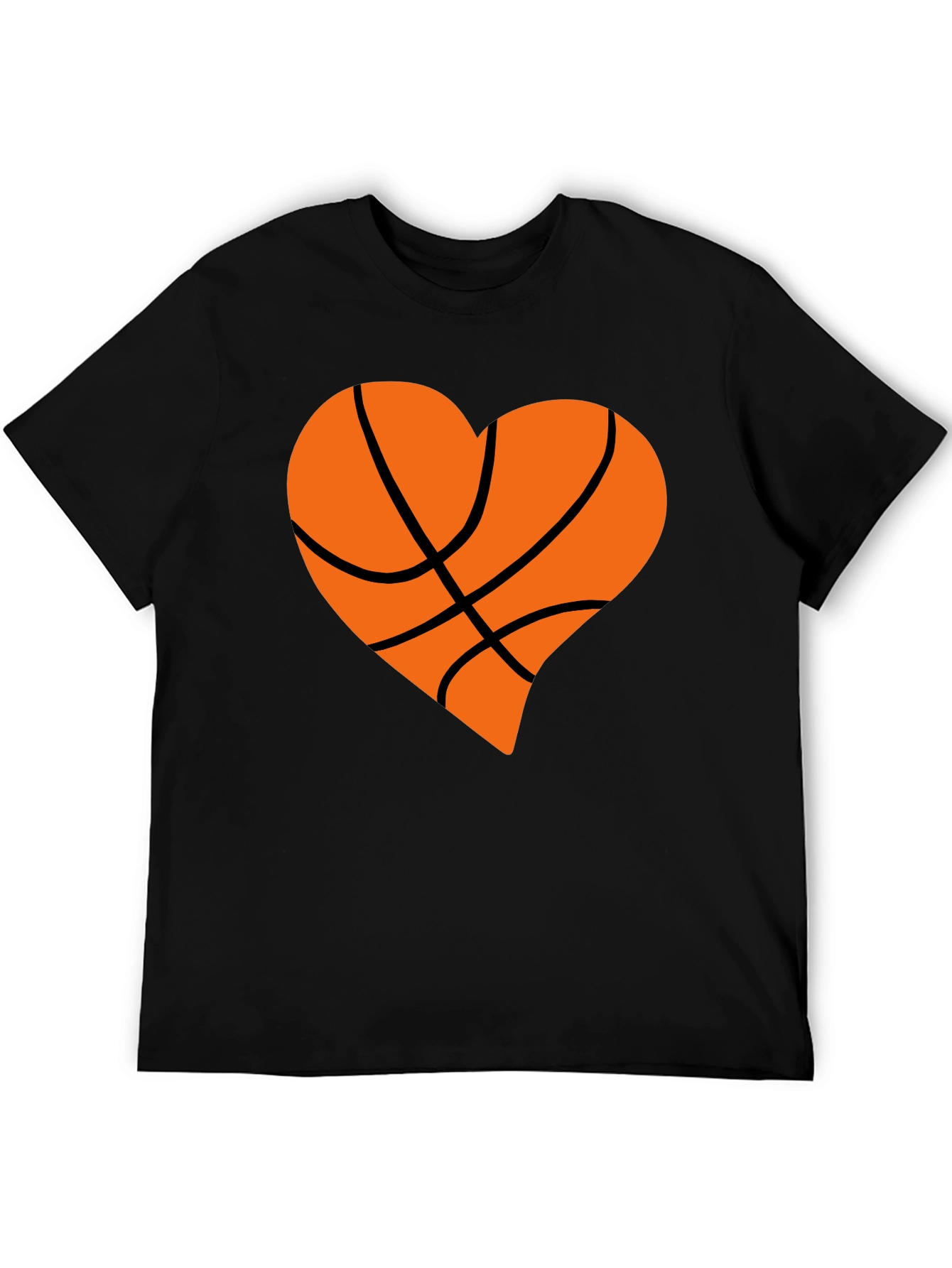 Basketball Heart Graphic Tee - Black - 5