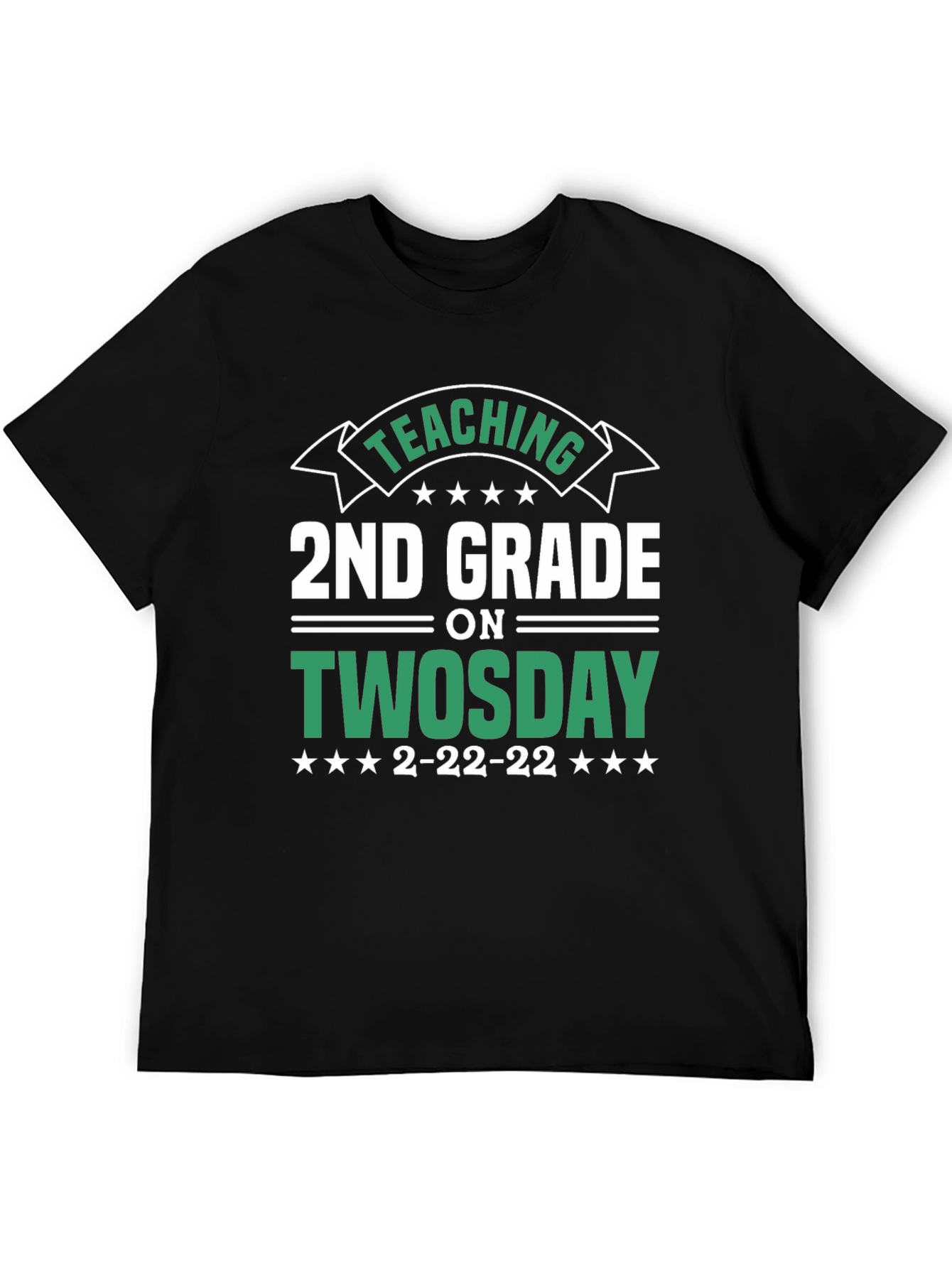 Black Teaching 2nd Grade on Twosday T-Shirt view 5