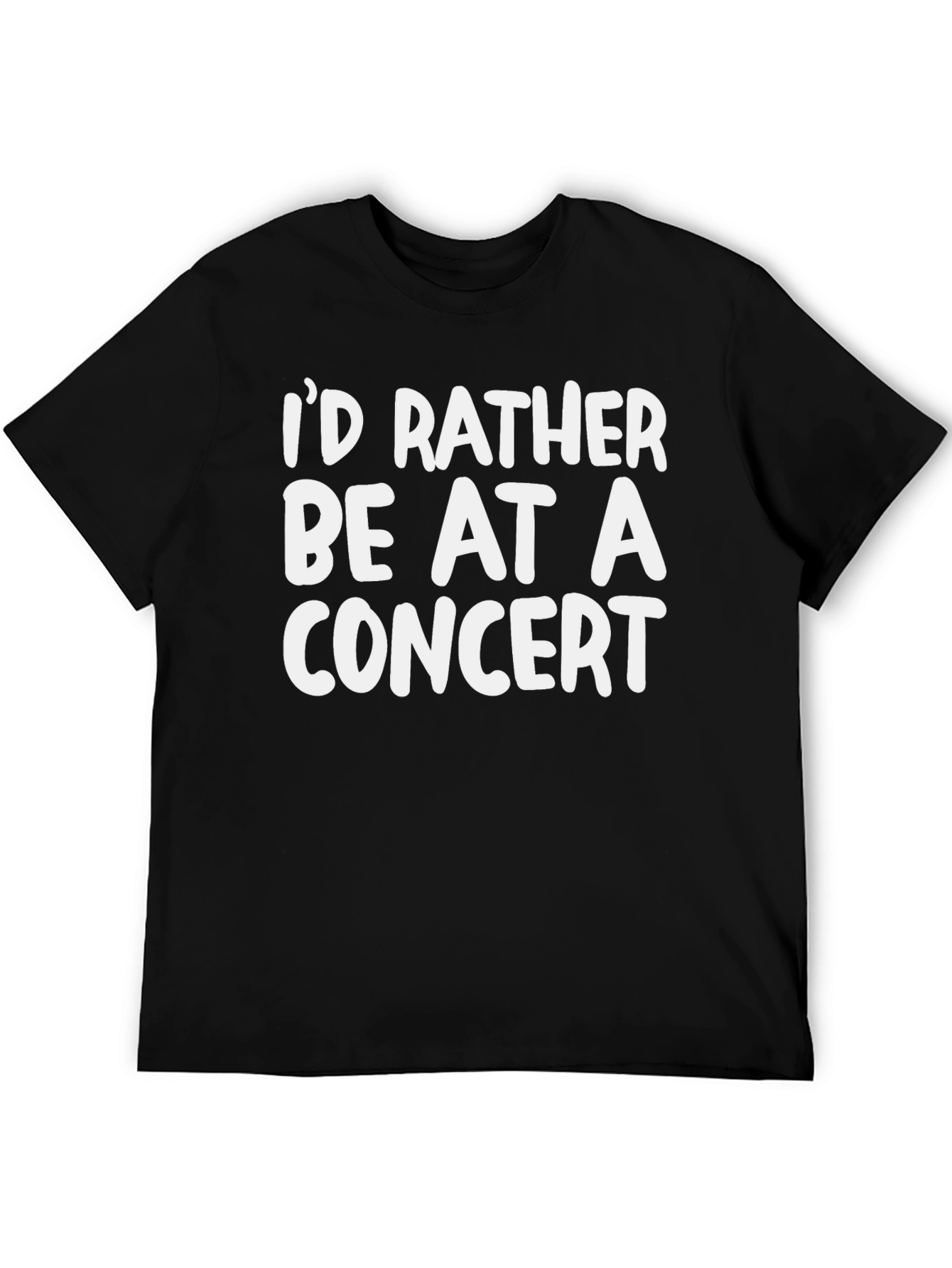 Black Concert Lover's Tee: I'd Rather Be At A Concert view 5