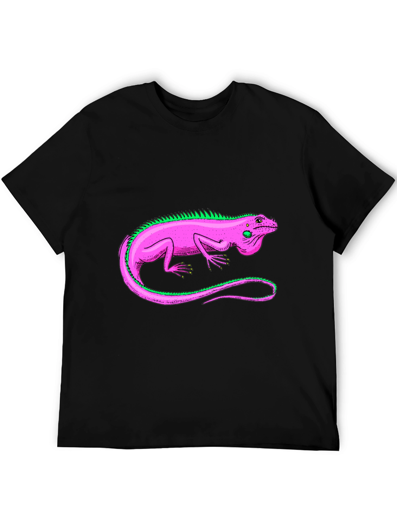 Black Iguana Graphic Tee - Stylish Reptile Design T-Shirt view 5