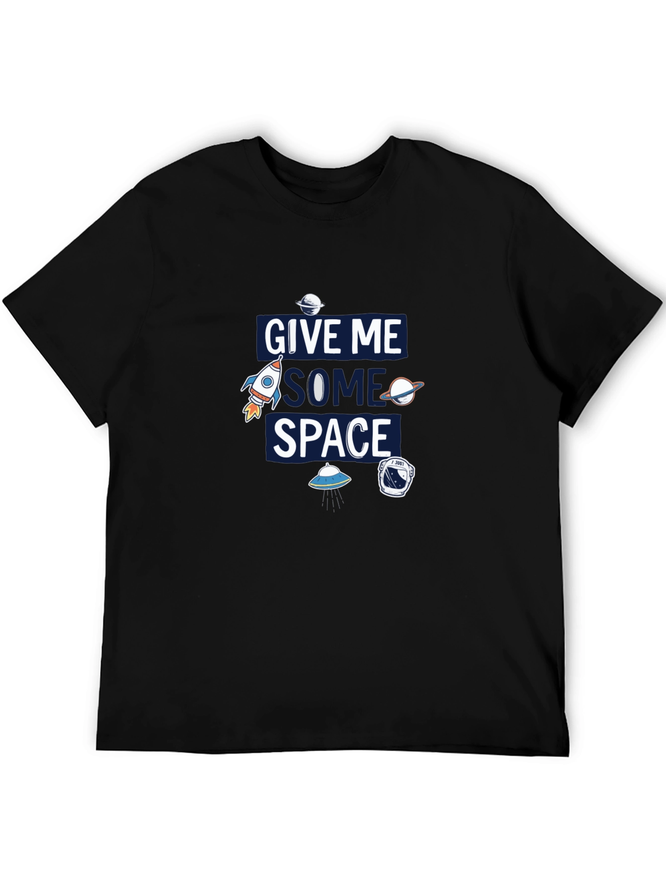 Black Give Me Some Space Graphic T-Shirt view 5