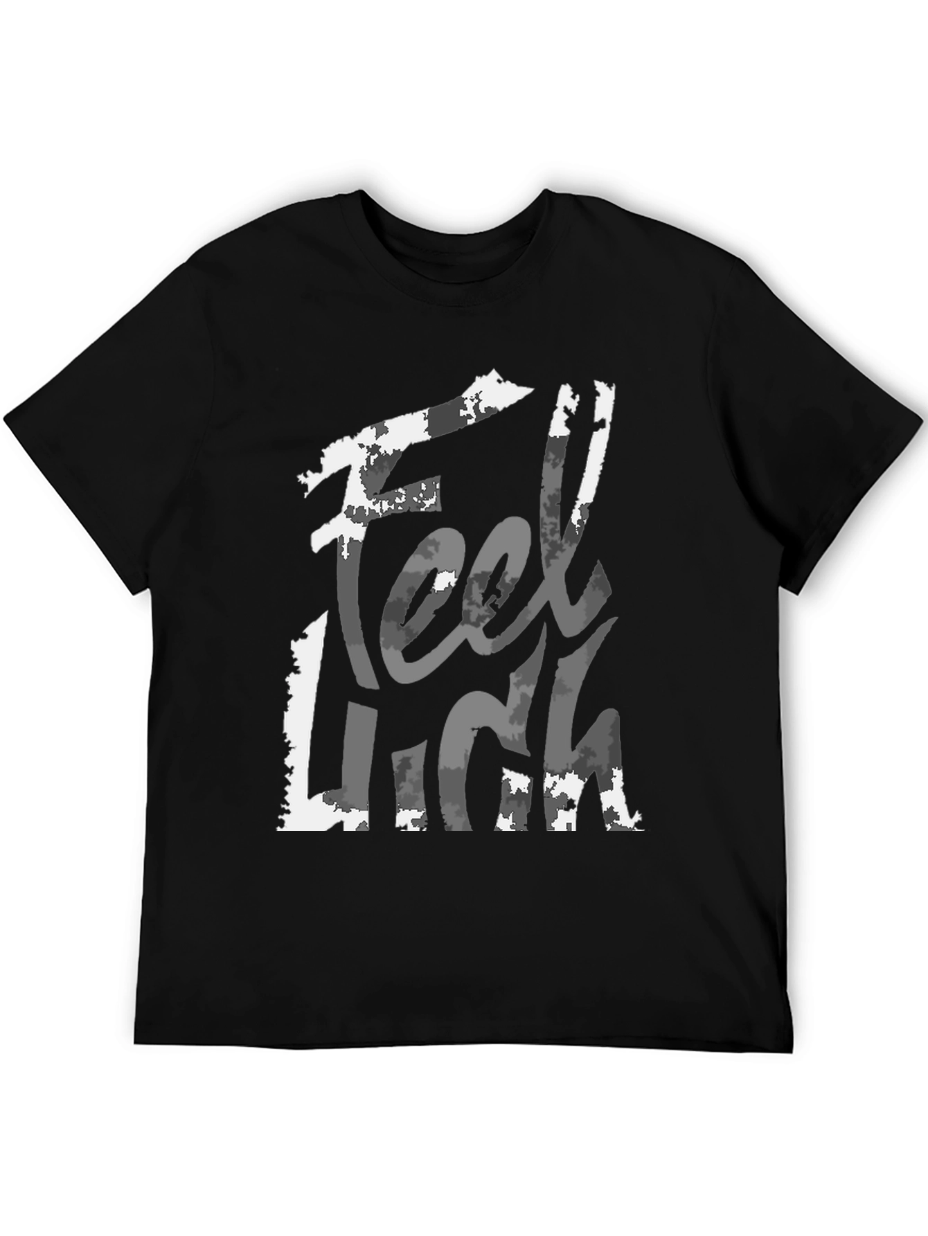 Black Feel Luck T-Shirt - Stylish Graphic Tee for Men view 5