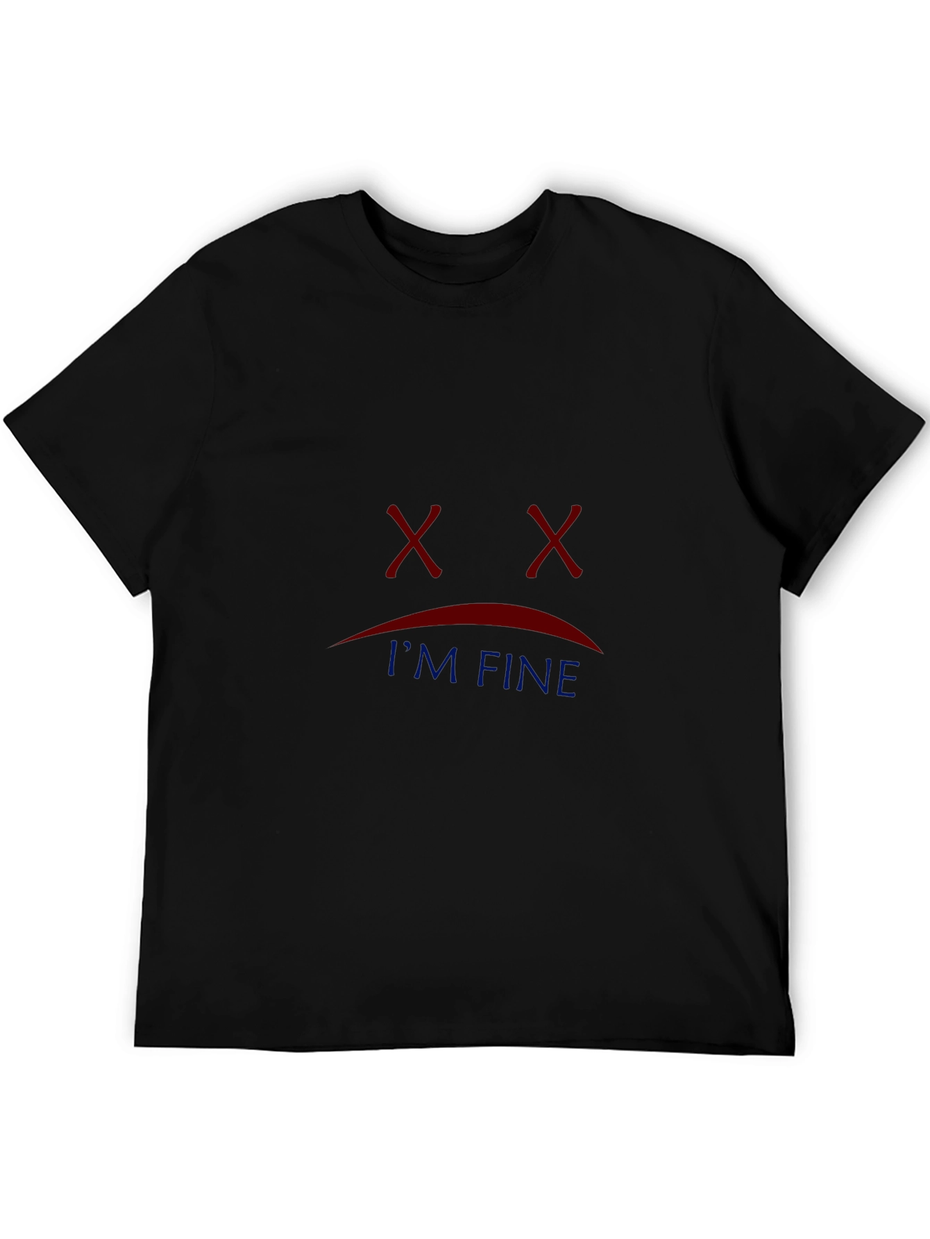 Black I'm Fine Graphic T-Shirt - Black Casual Tee view 5