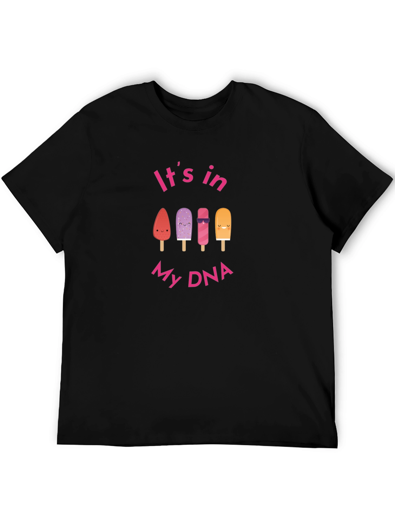 Black Cute Ice Cream DNA T-Shirt view 5
